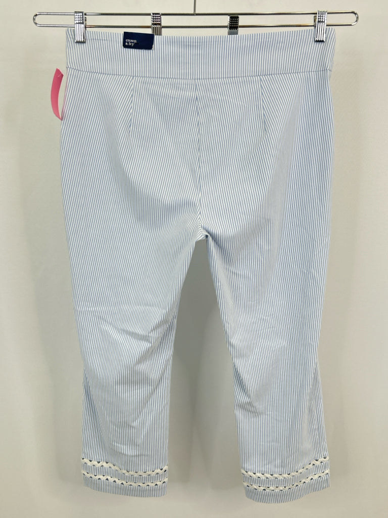 CROWN & IVY Size 16W Blue Striped Women's Pants NWT