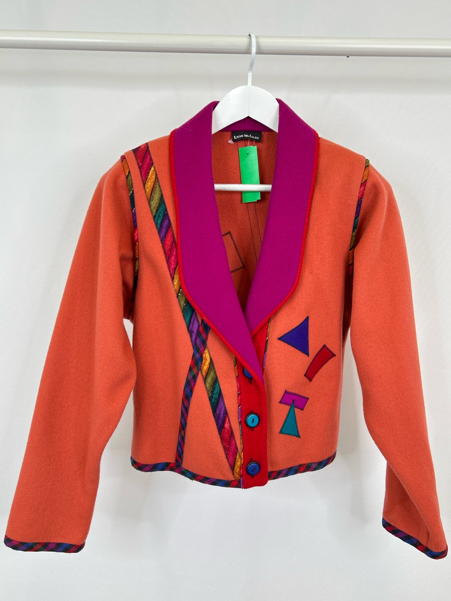 LYNN MURRAY Size S Orange Print Women Jacket