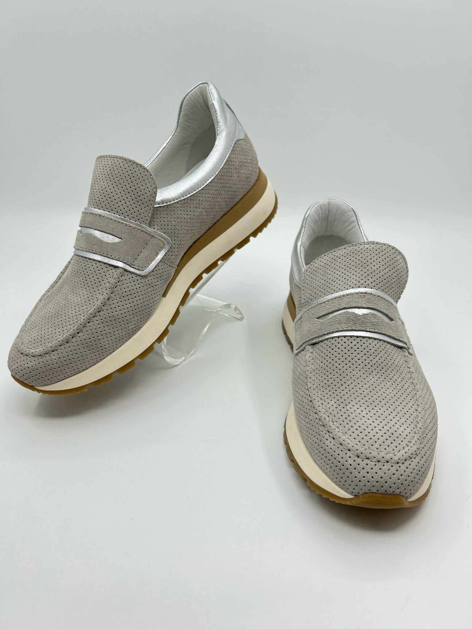Vaddiao Size 41 Grey Women Loafer Sneaker