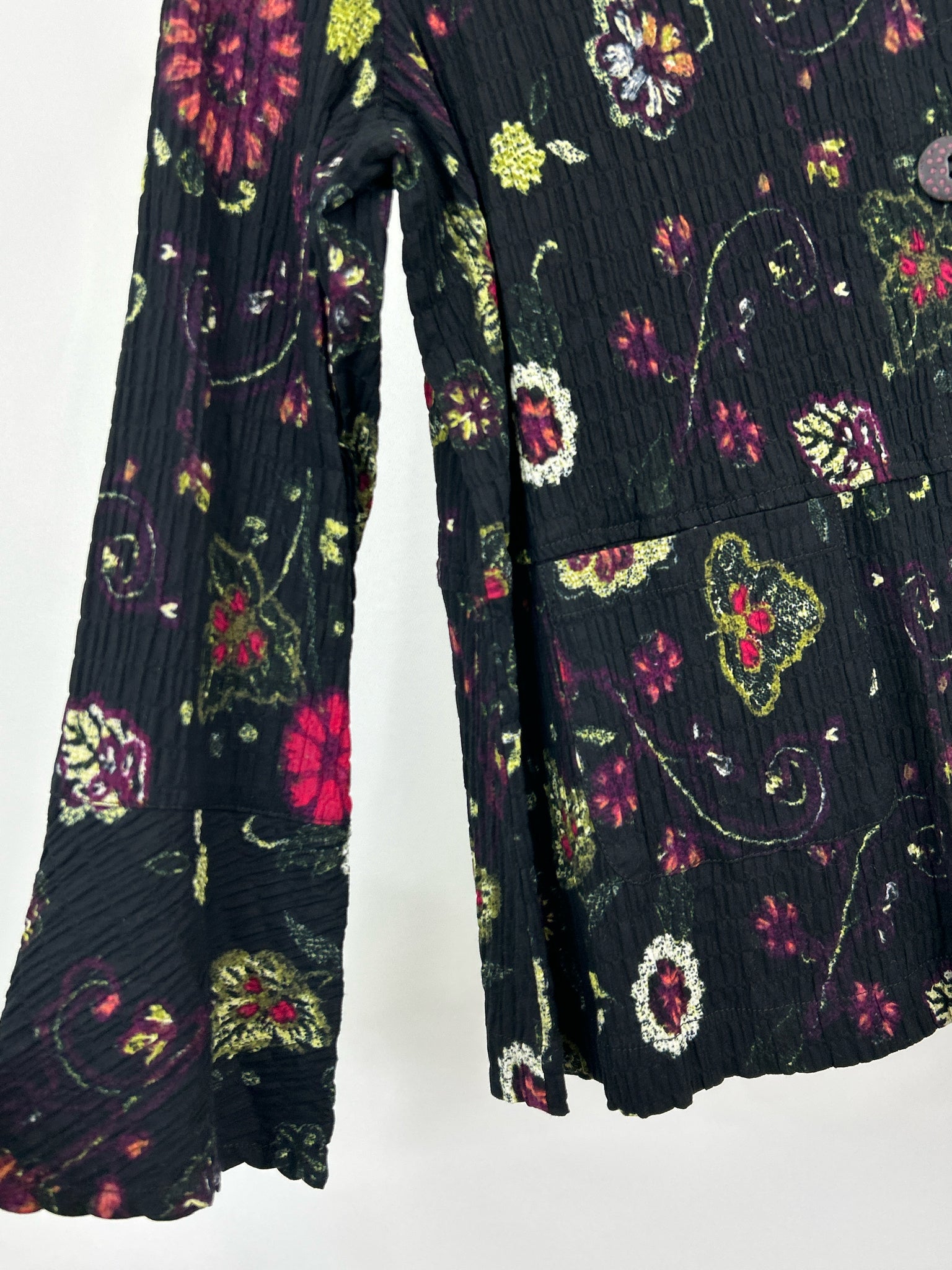 HABITAT Size S Black Floral Women Jacket