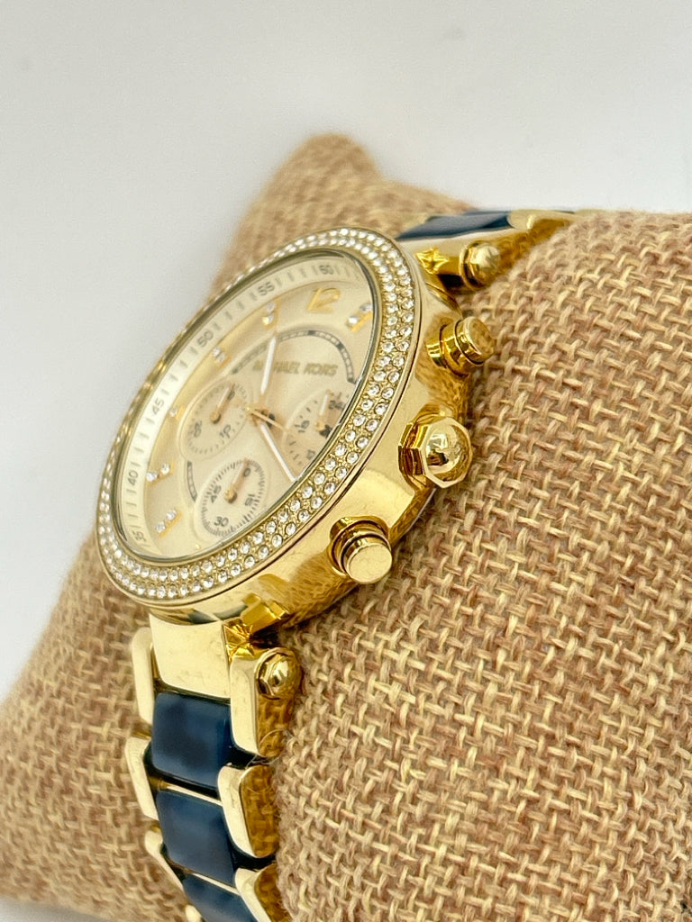 MICHAEL KORS blue and gold NWT Watch