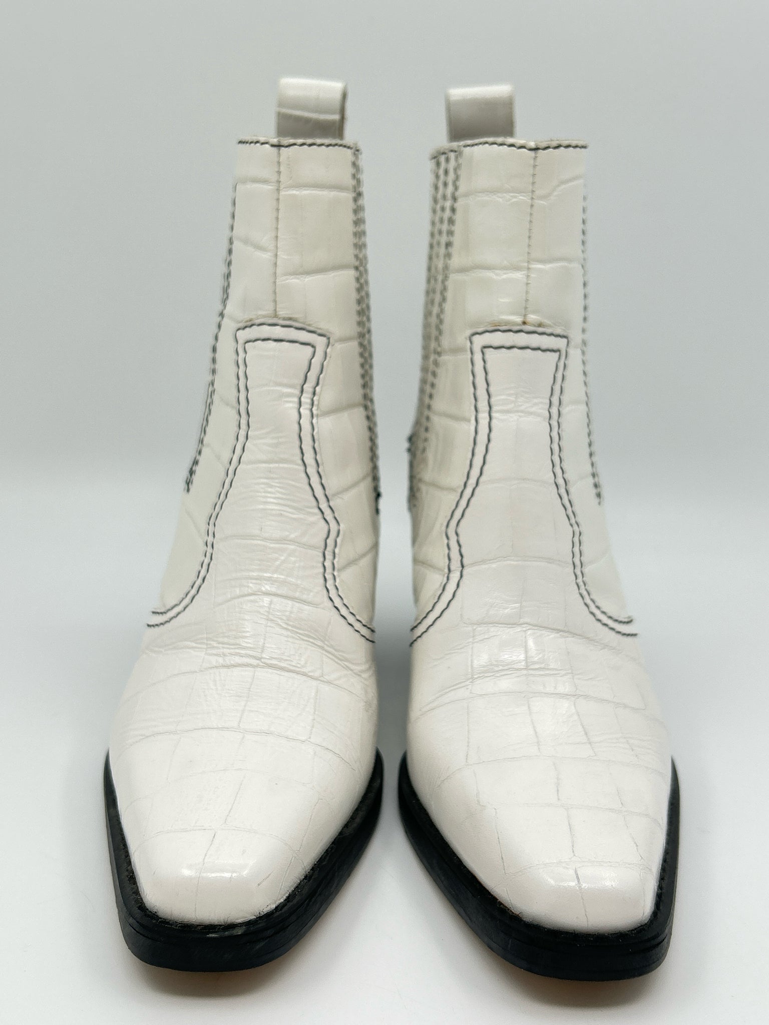 GANNI Size 38/8 White Women Booties