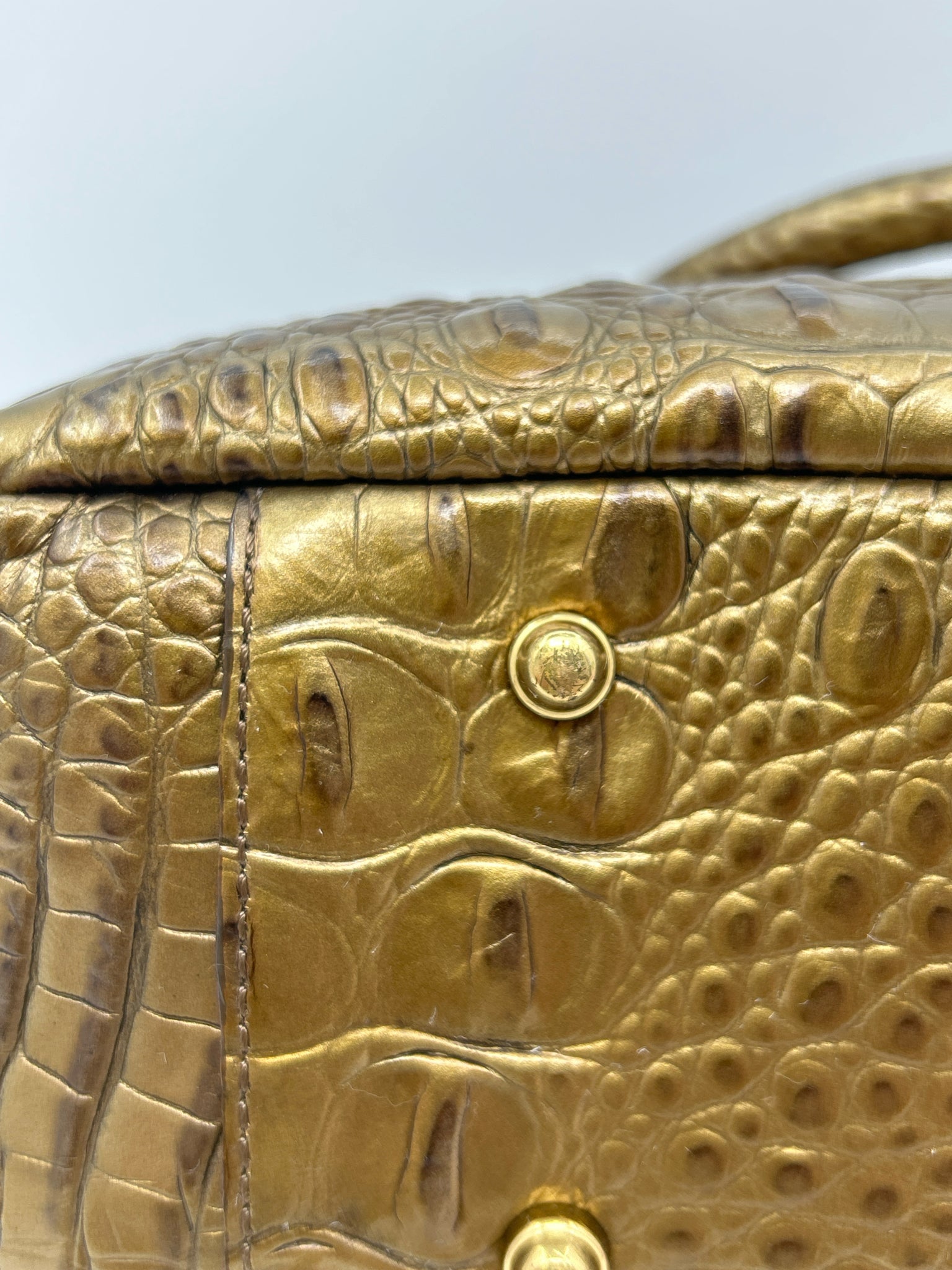 BRAHMIN gold metallic Women Purse