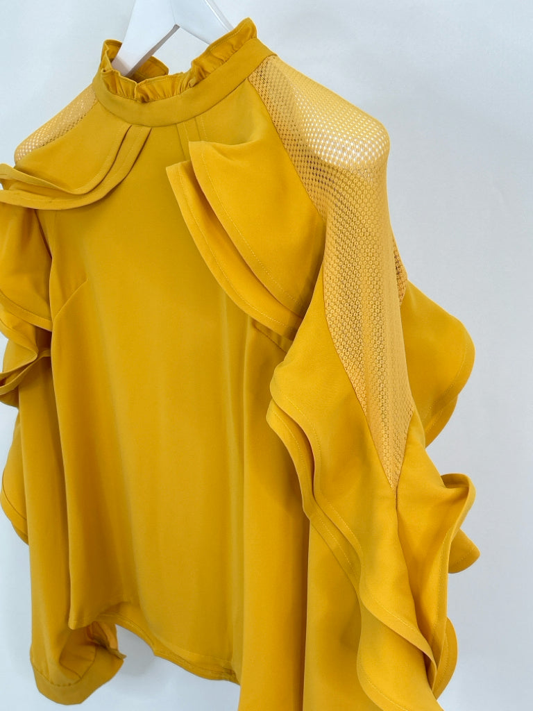 WHY DRESS Size L Yellow Women's Blouse