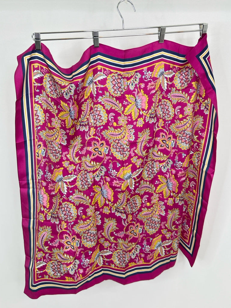 TALBOTS Women Size One Size Fuschia Silk Scarf NWT