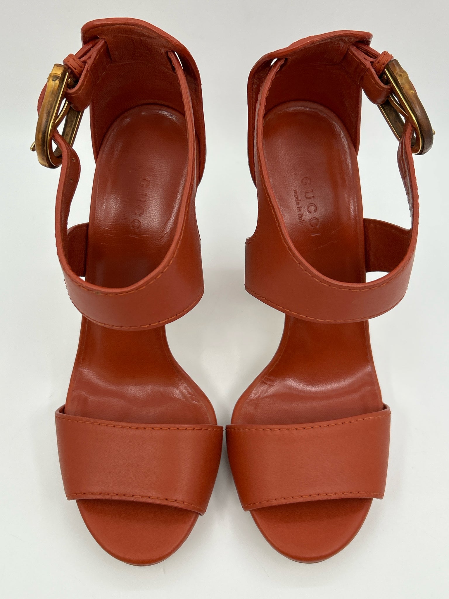 GUCCI Size 38 RUST Women Sandal