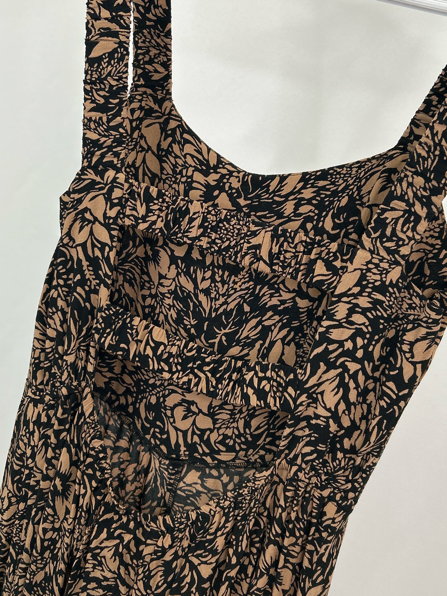 Lusana Size L BEIGE AND BLACK Women Jumpsuit