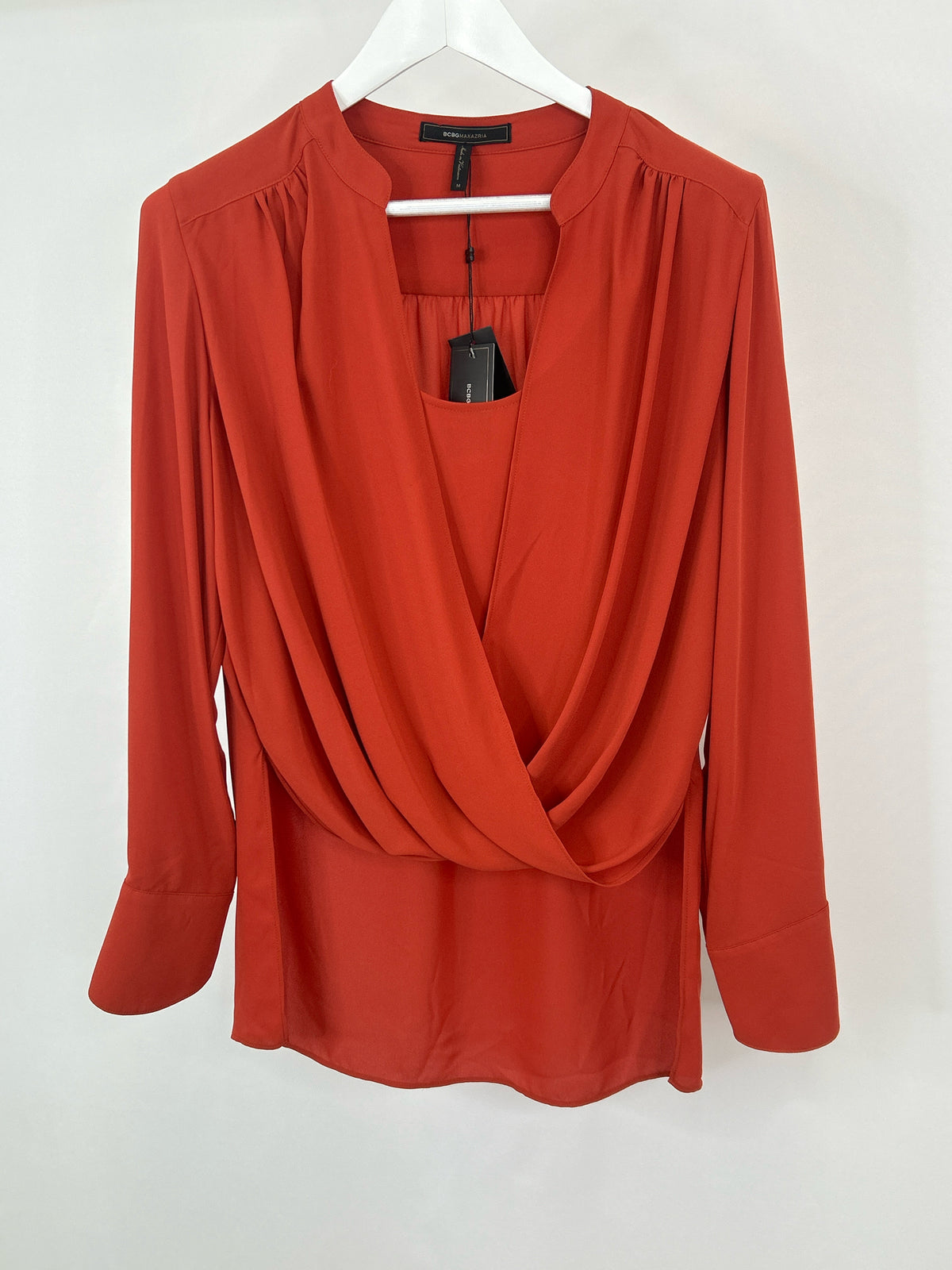 BCBGMAXAZRIA Size M Orange Women Blouse