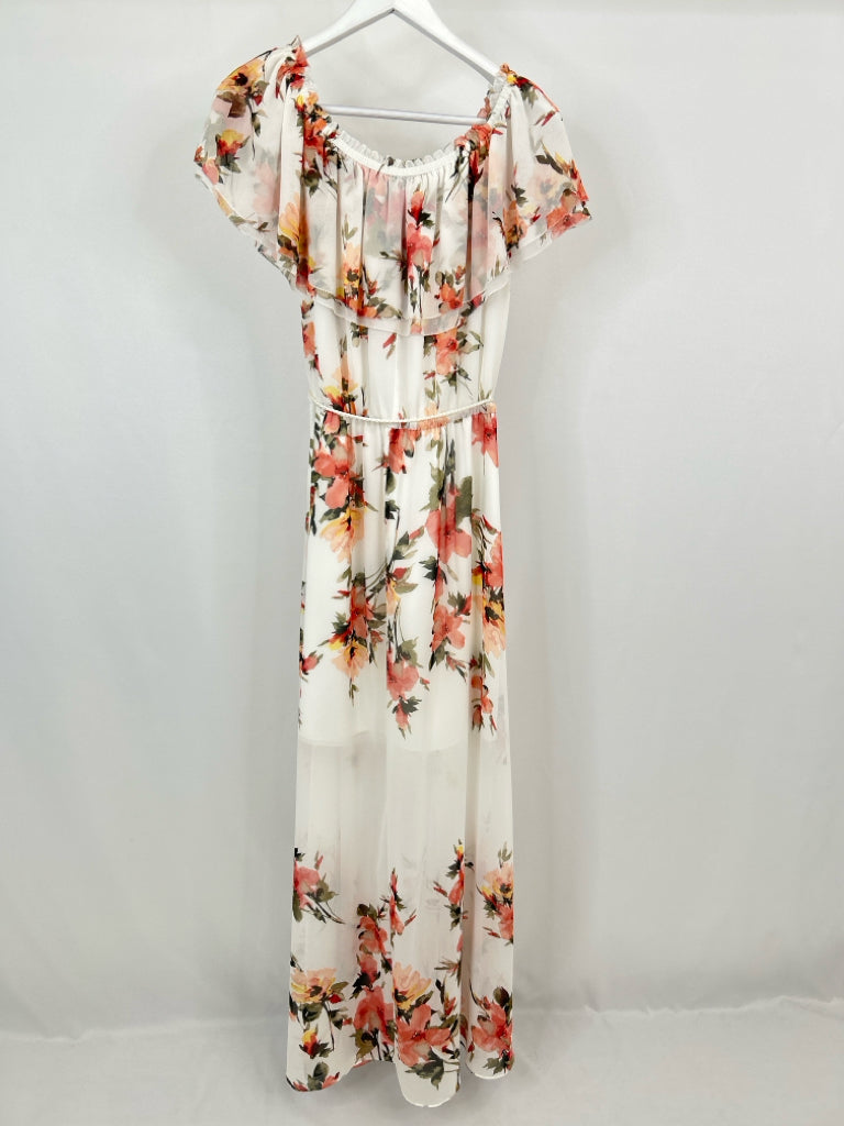 White House Black Market Size M White Floral Women's Dress