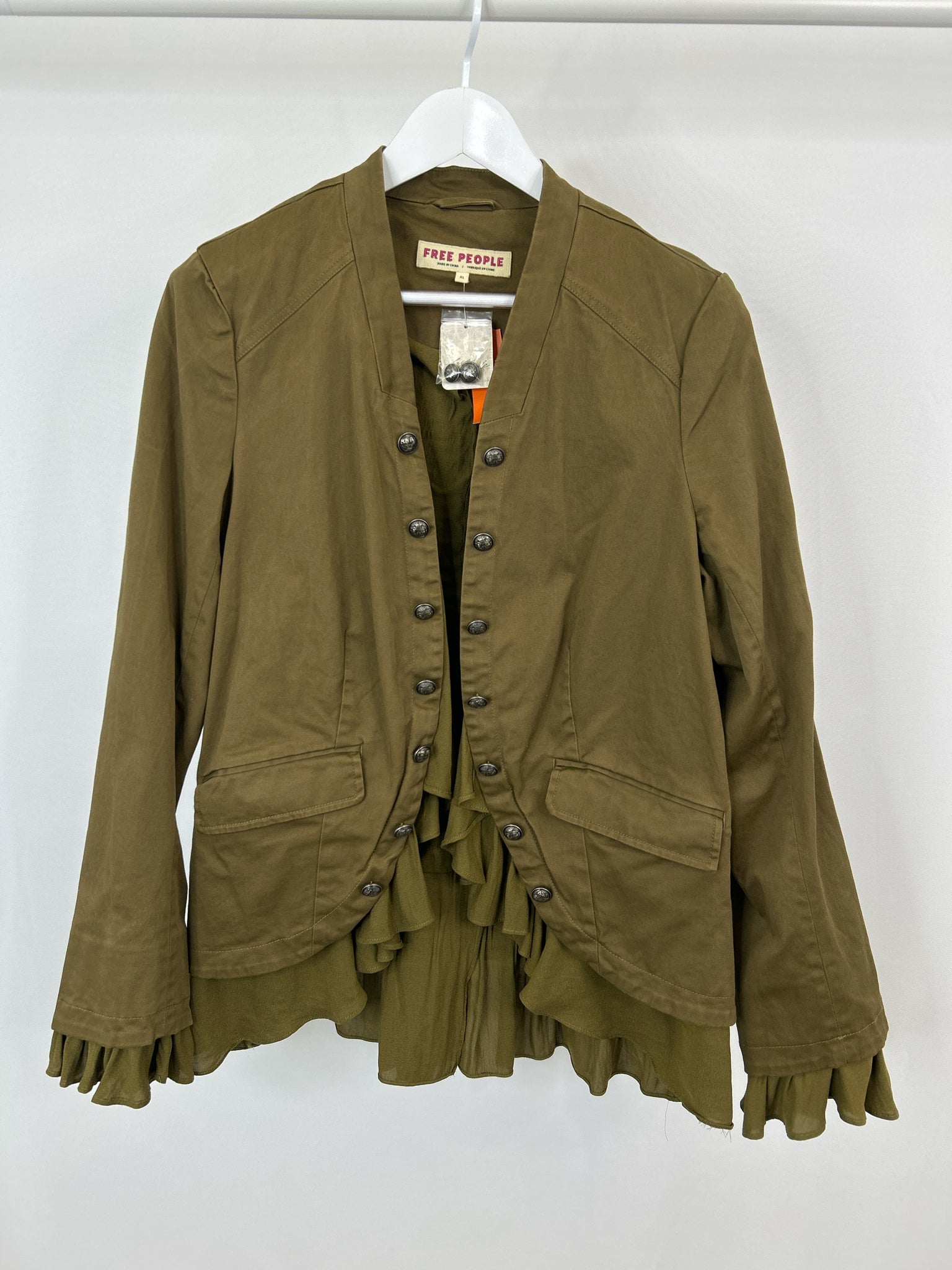 FREE PEOPLE Size XL OLIVE Women Jacket