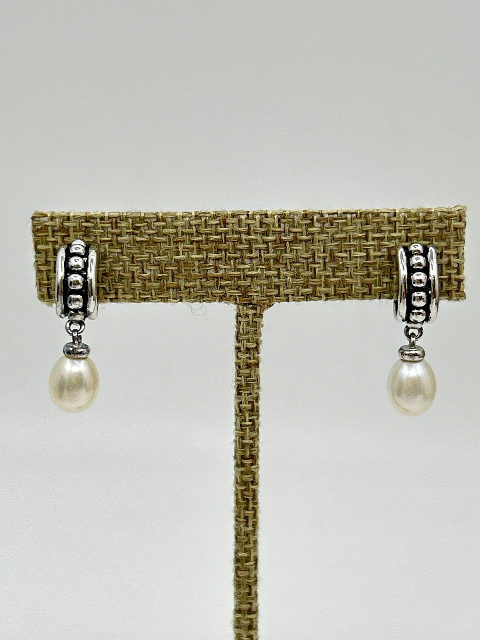 MACY'S Silver & Ivory Earrings