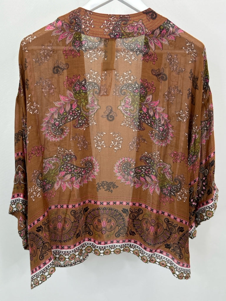 ARATTA SILENT JOURNEY Women Size S Brown Print Cardigan