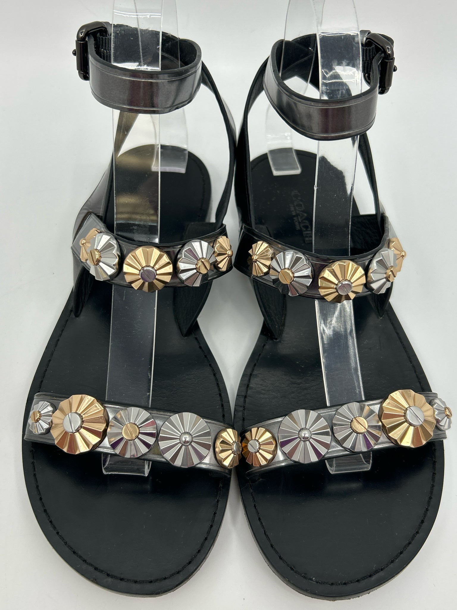 Coach Size 7B Silver Metallic Women Sandal