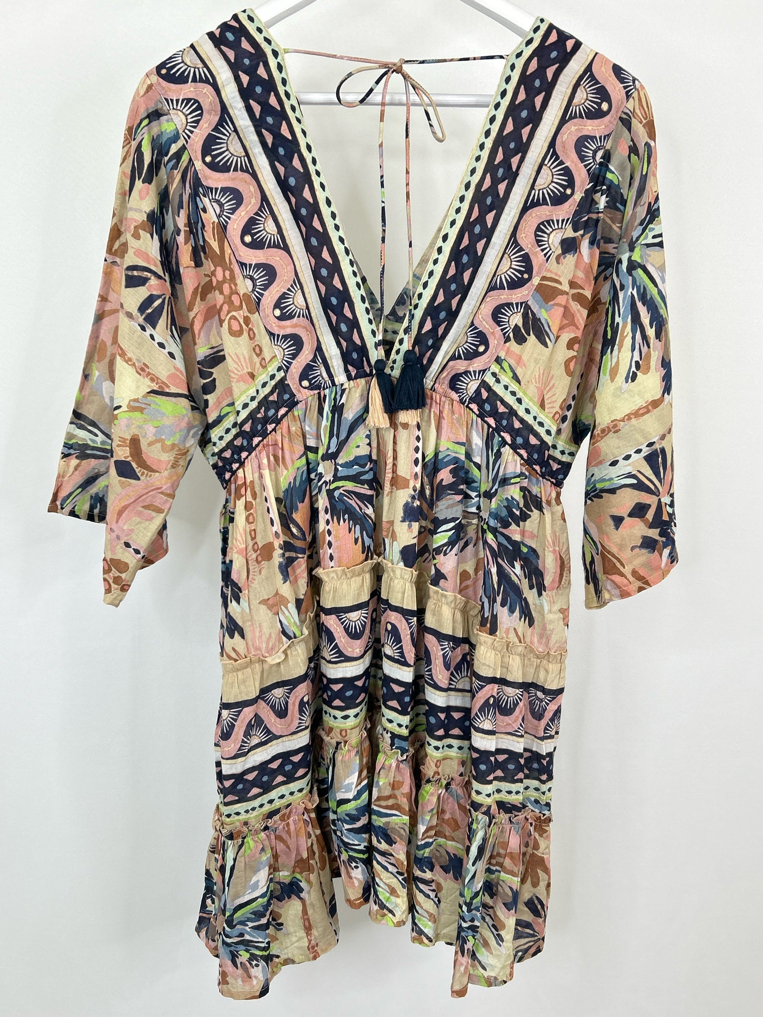 HAUTE HIPPIE Size XL BEIGE AND BROWN Women Dress