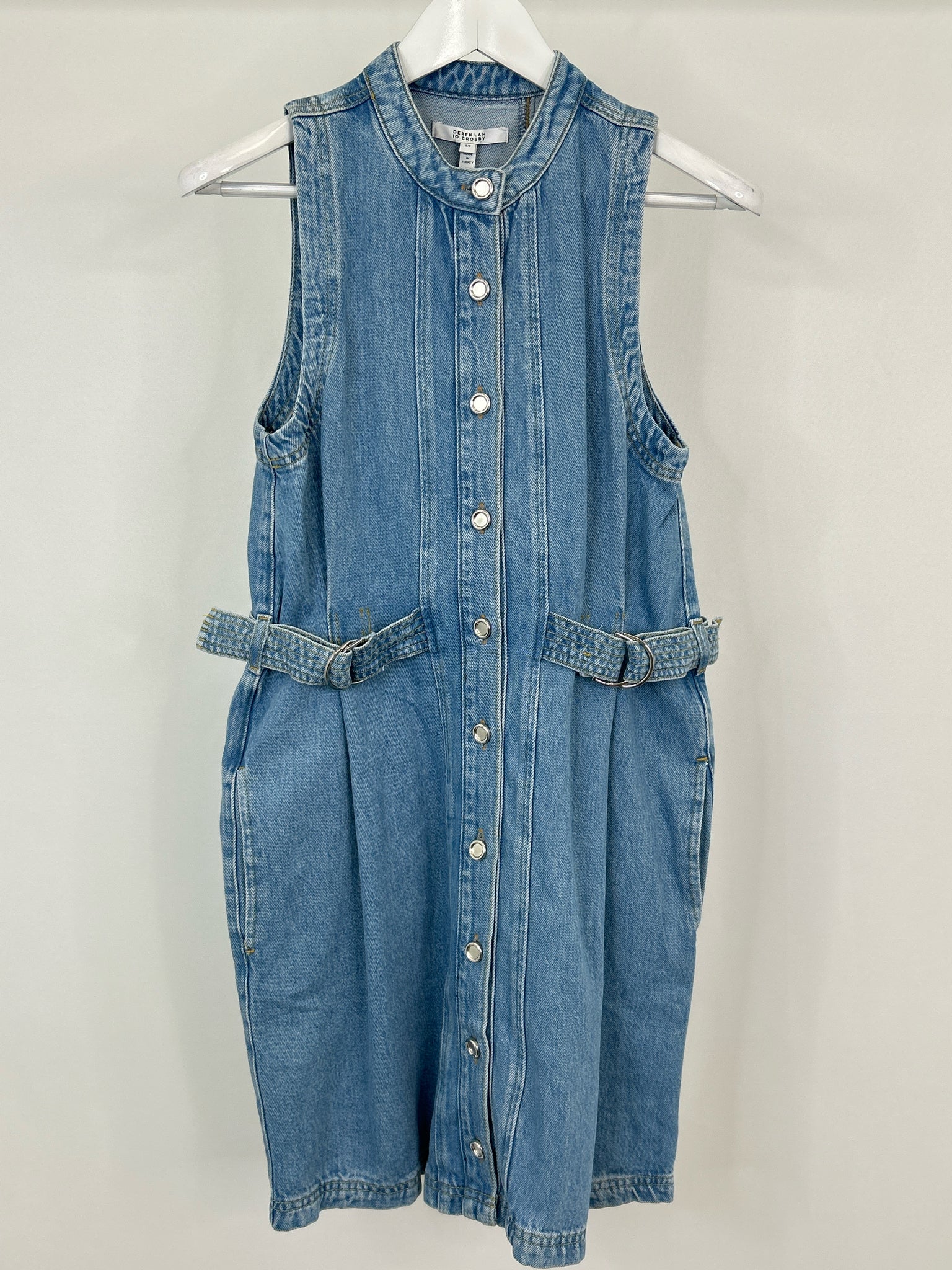 DEREK LAM 10 CROSBY Size S Blue Denim Women Dress NWT