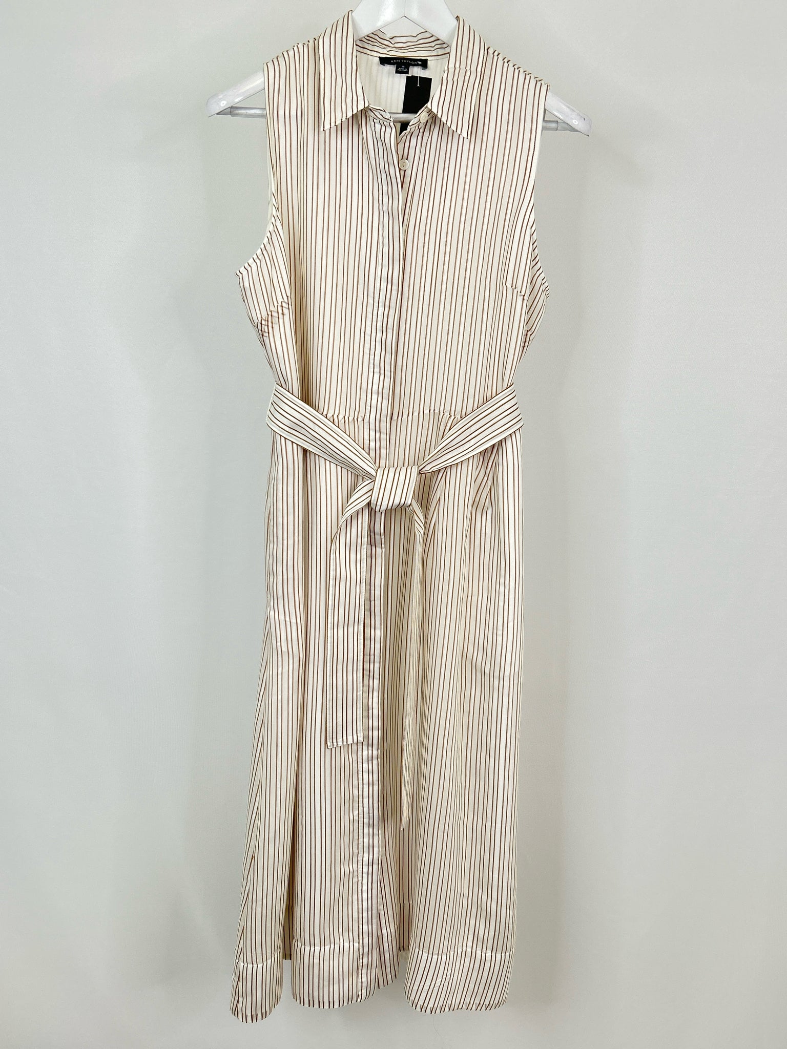 ANN TAYLOR Size M WHITE AND BROWN Women Dress