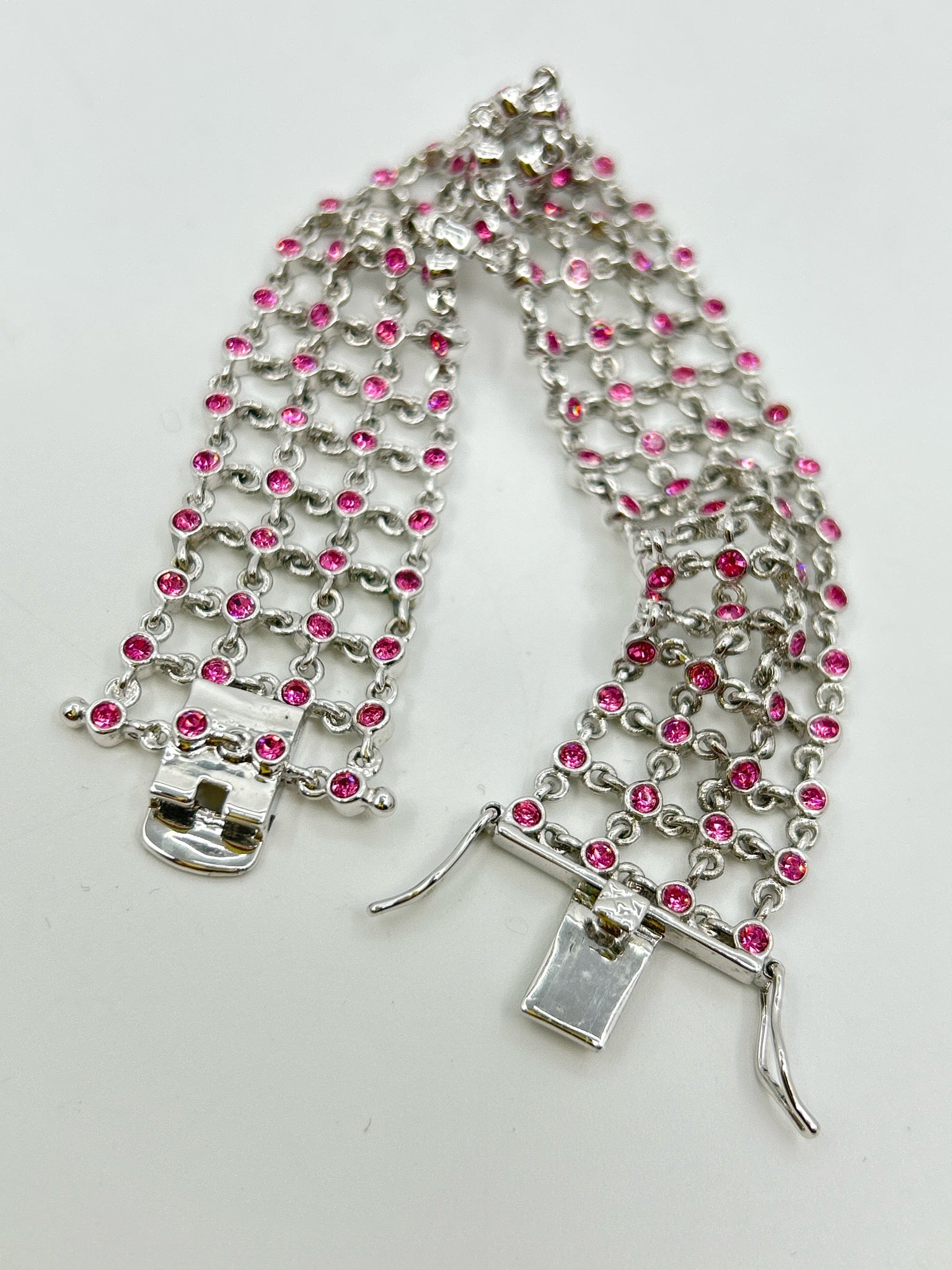 LAUREN G ADAMS SILVER AND PINK Bracelet