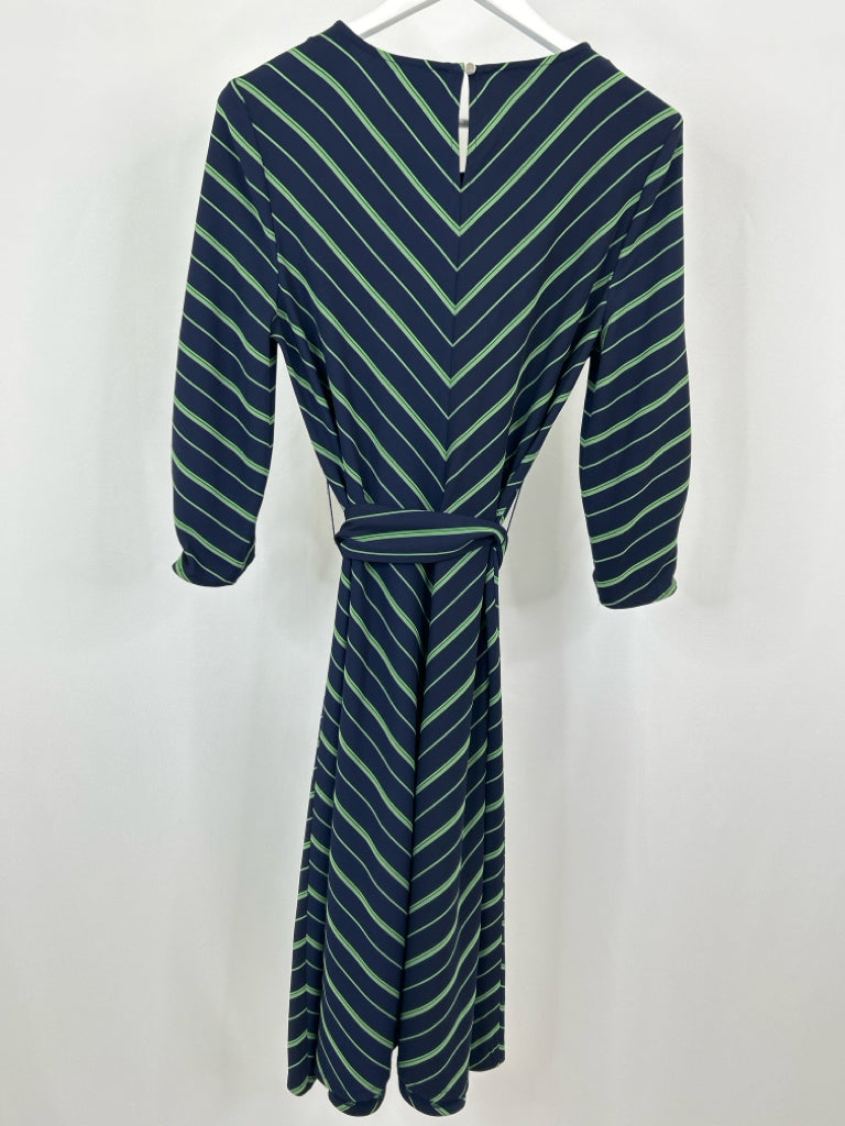 NINE WEST Women Size L NAVY STRIPED Dress