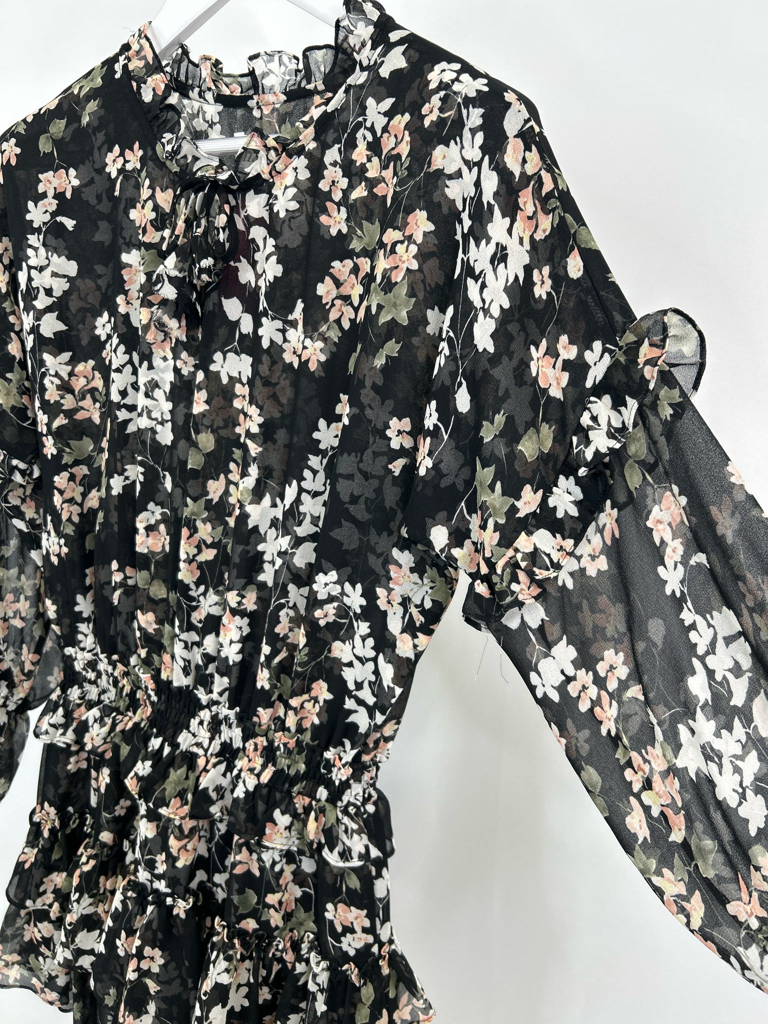 MISA Size S Black Print Women Dress