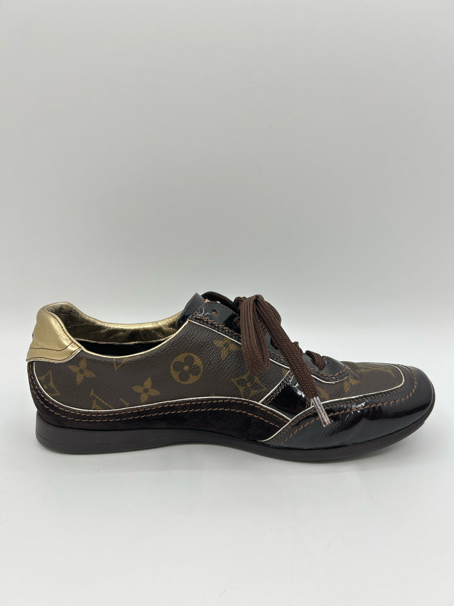 LOUIS VUITTON EU Size 38.5 Brown Women's Sneakers