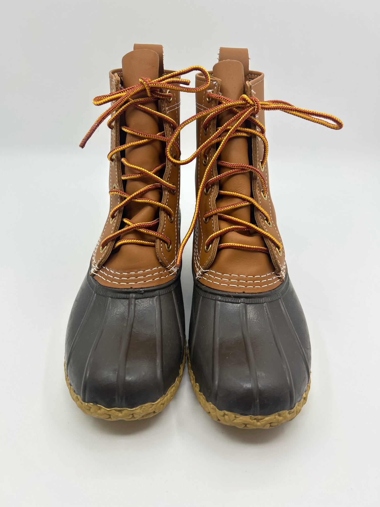 LL BEAN Size 7M TAN AND BROWN Women Boots