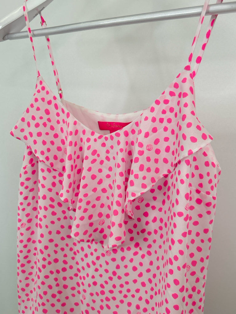 LILLY PULITZER Size M PINK AND WHITE Women's Top