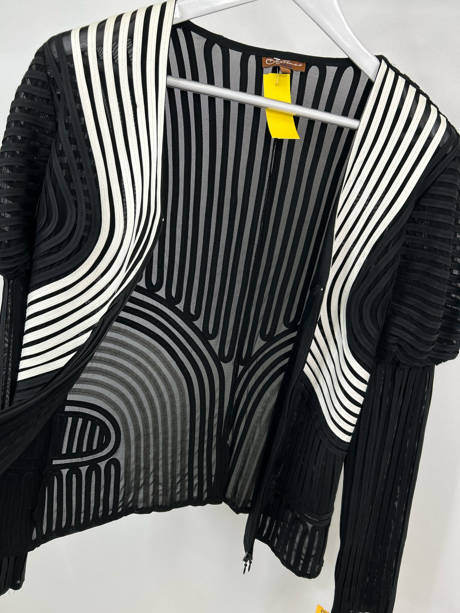OBSTINEE Size 10 Black and White Women Jacket