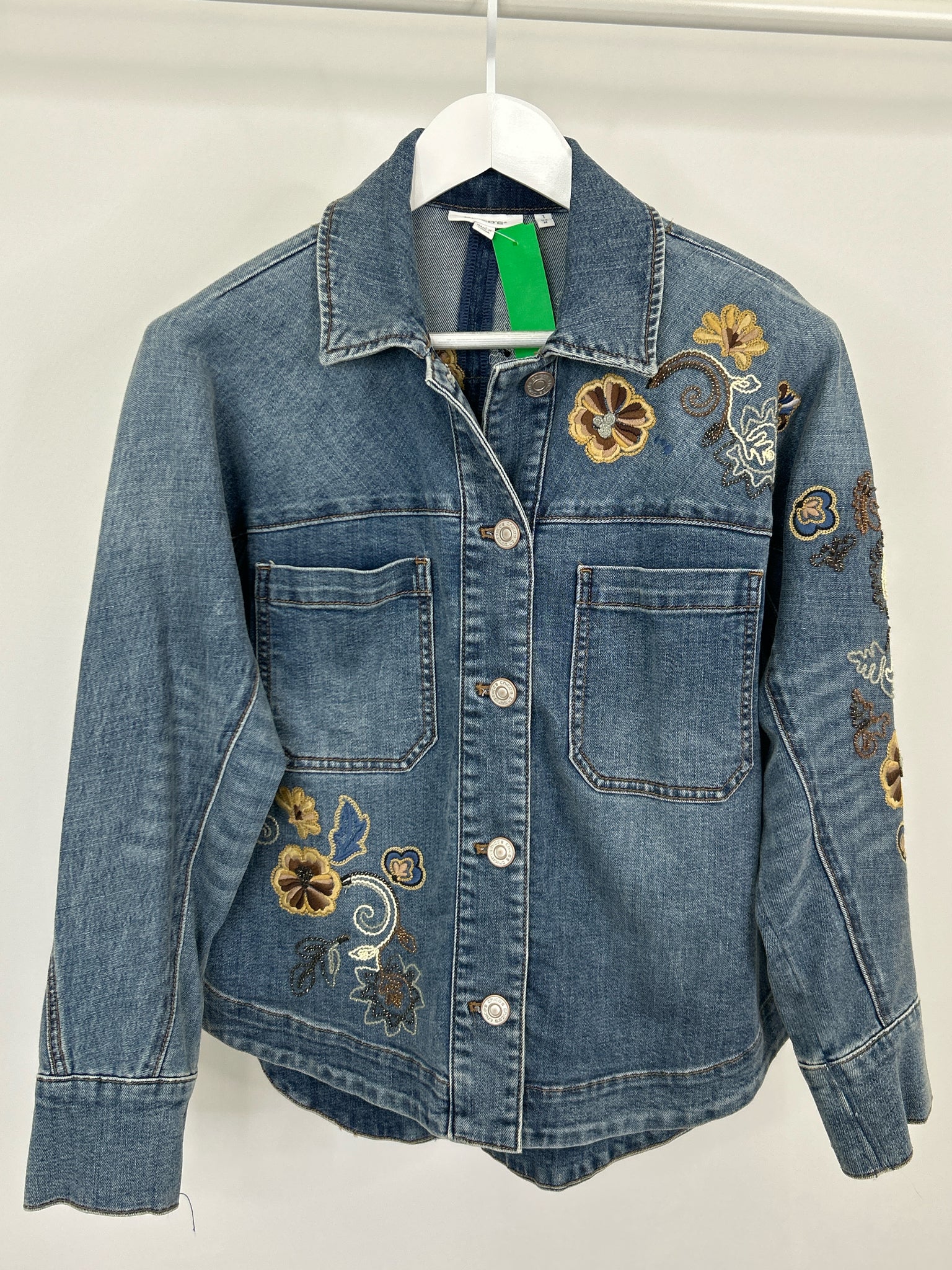 CHICO'S Size M BLUE DENIM Women Jacket
