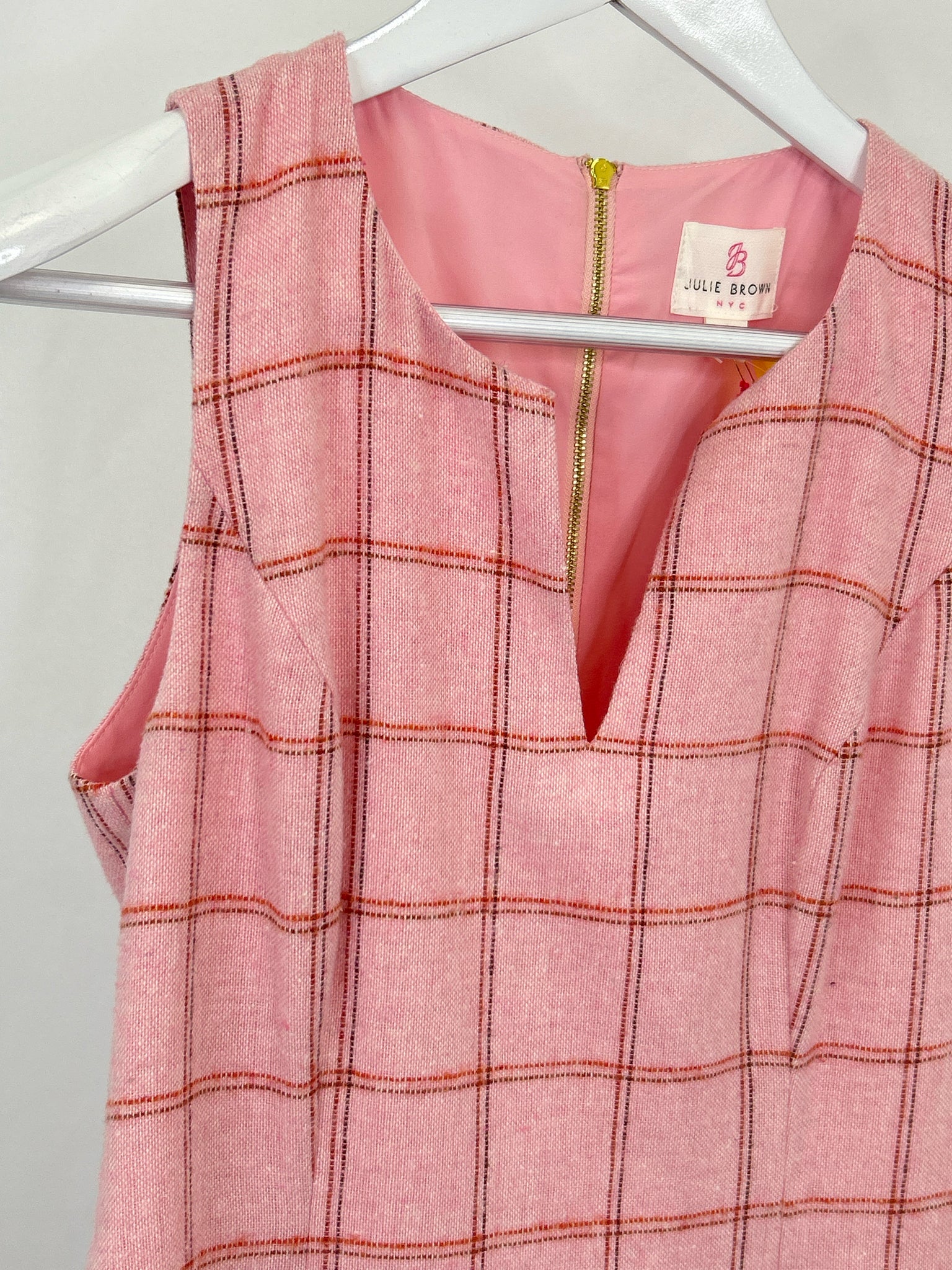 JULIE BROWN Size 2 Pink plaid Women Dress