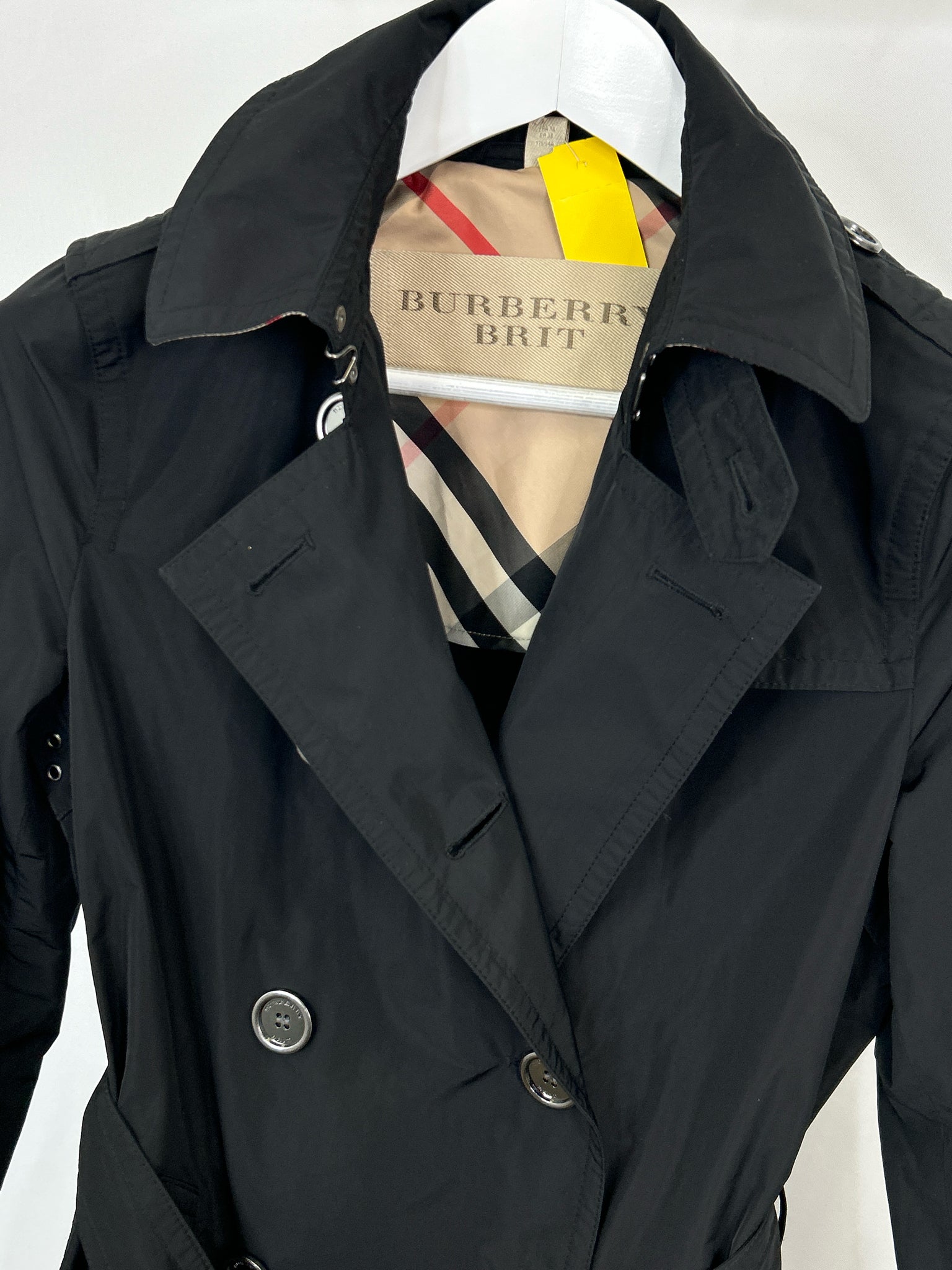 BURBERRY BRIT Size 6 Black Women Trench Coat