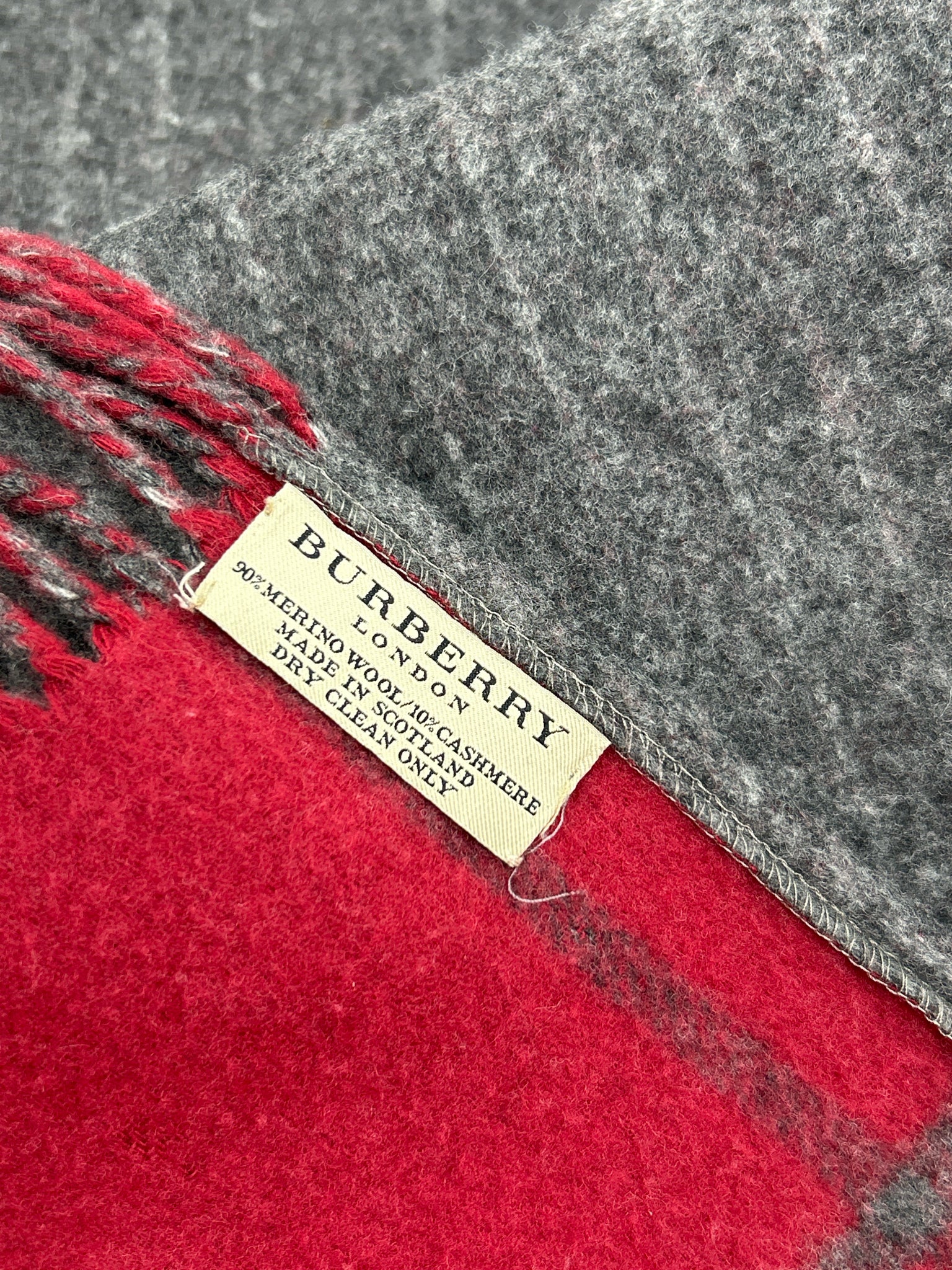 BURBERRY RED AND GRAY Women Scarf