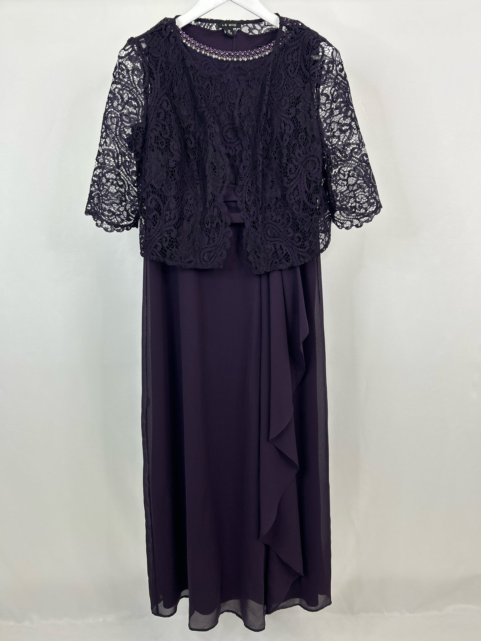 LE BOS Size 10 Plum Women 2-Piece w/Dress