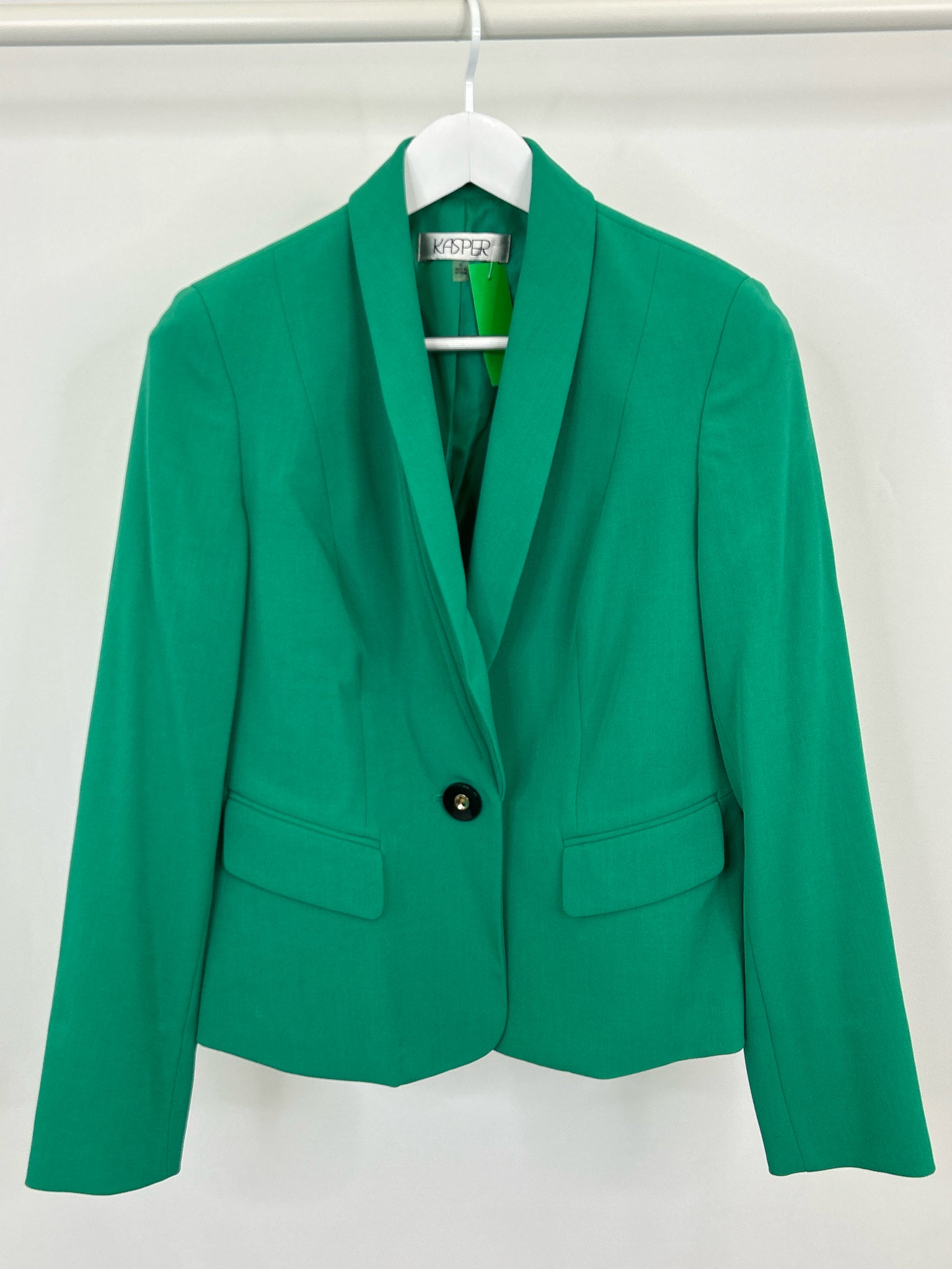 KASPER Size 6 Green Women Blazer