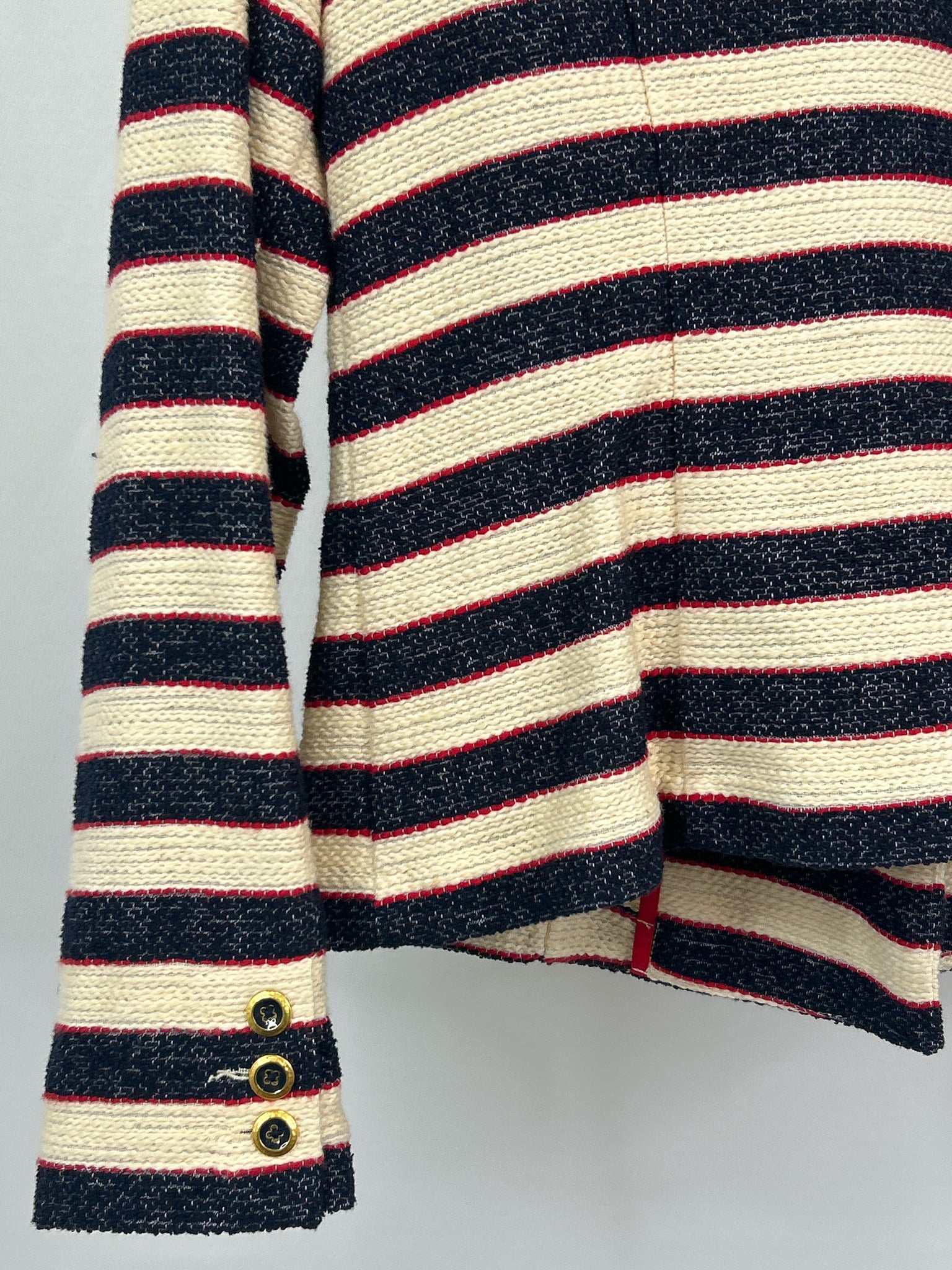 CABI Size 6 BEIGE AND NAVY Women Jacket