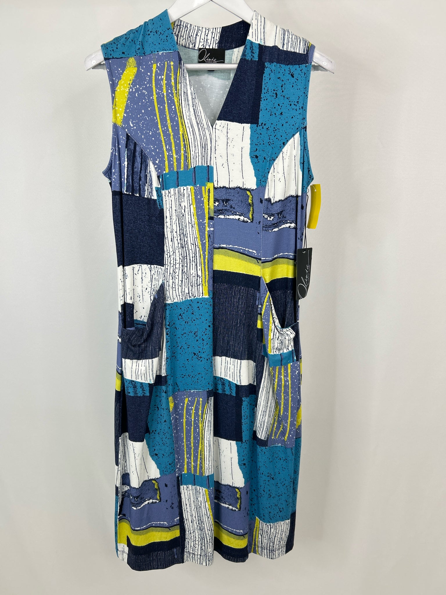 OLIVIA BY HABITAT CLOTHES Size S Blue and Navy Women Dress NWT