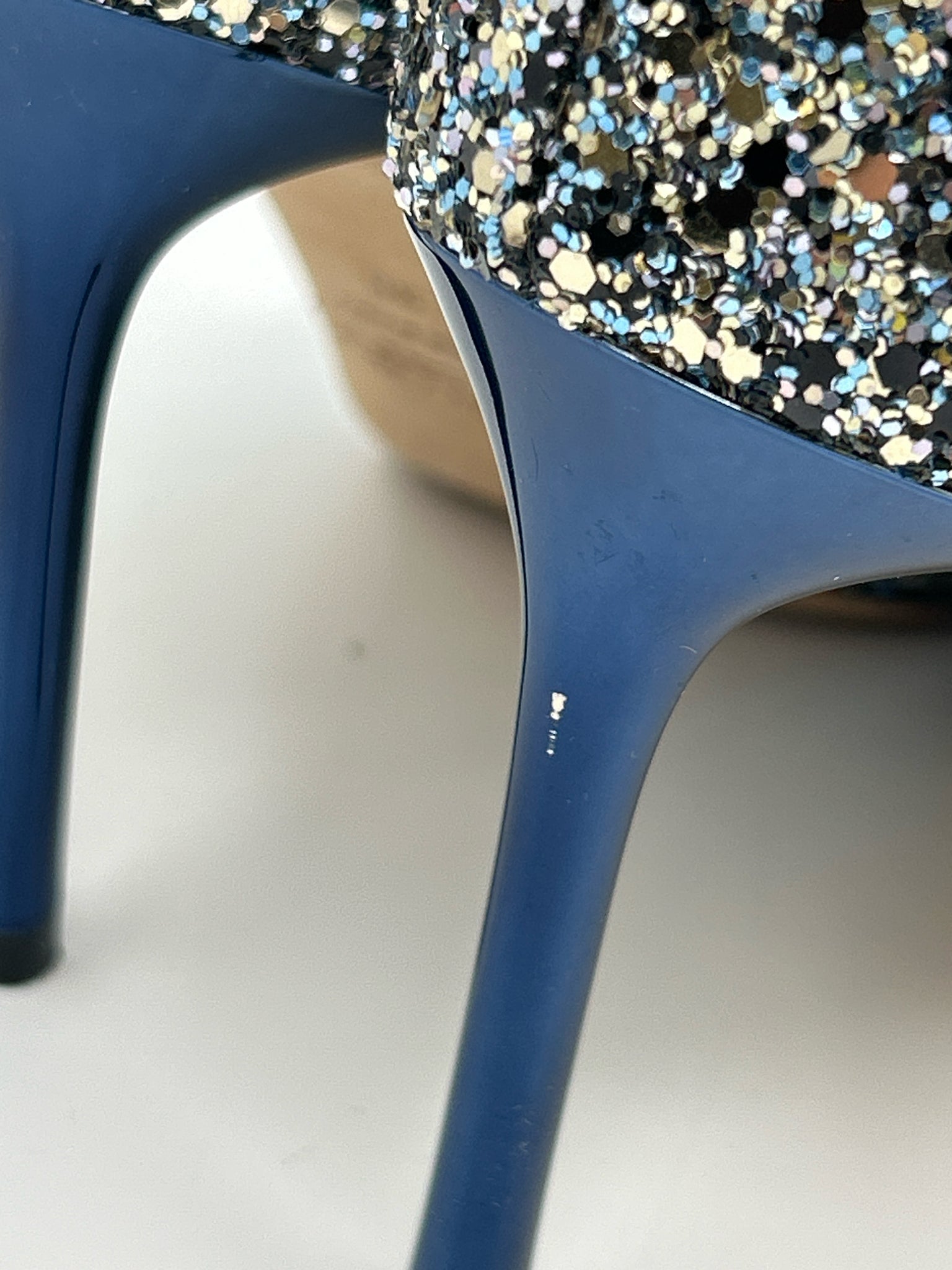 JIMMY CHOO EU Size 38 Blue and Silver Women Pumps