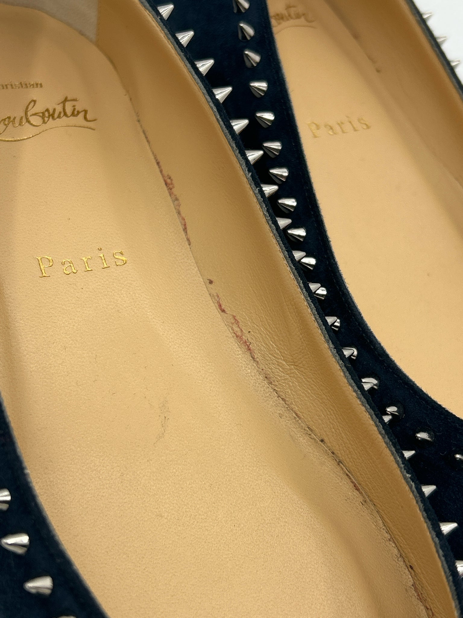 CHRISTIAN LOUBOUTIN Size 37 Navy Women Flats