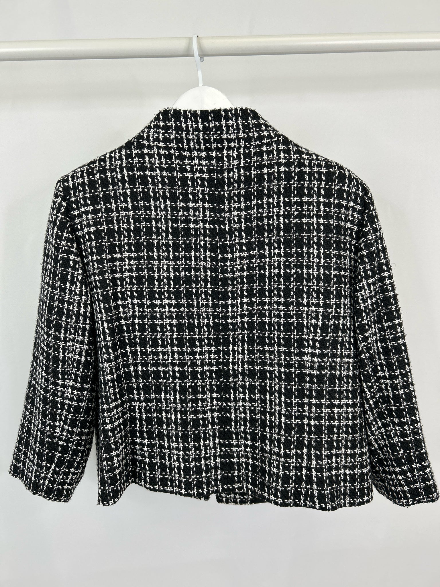 KARL LAGERFELD Size 16 Black and White Women Jacket