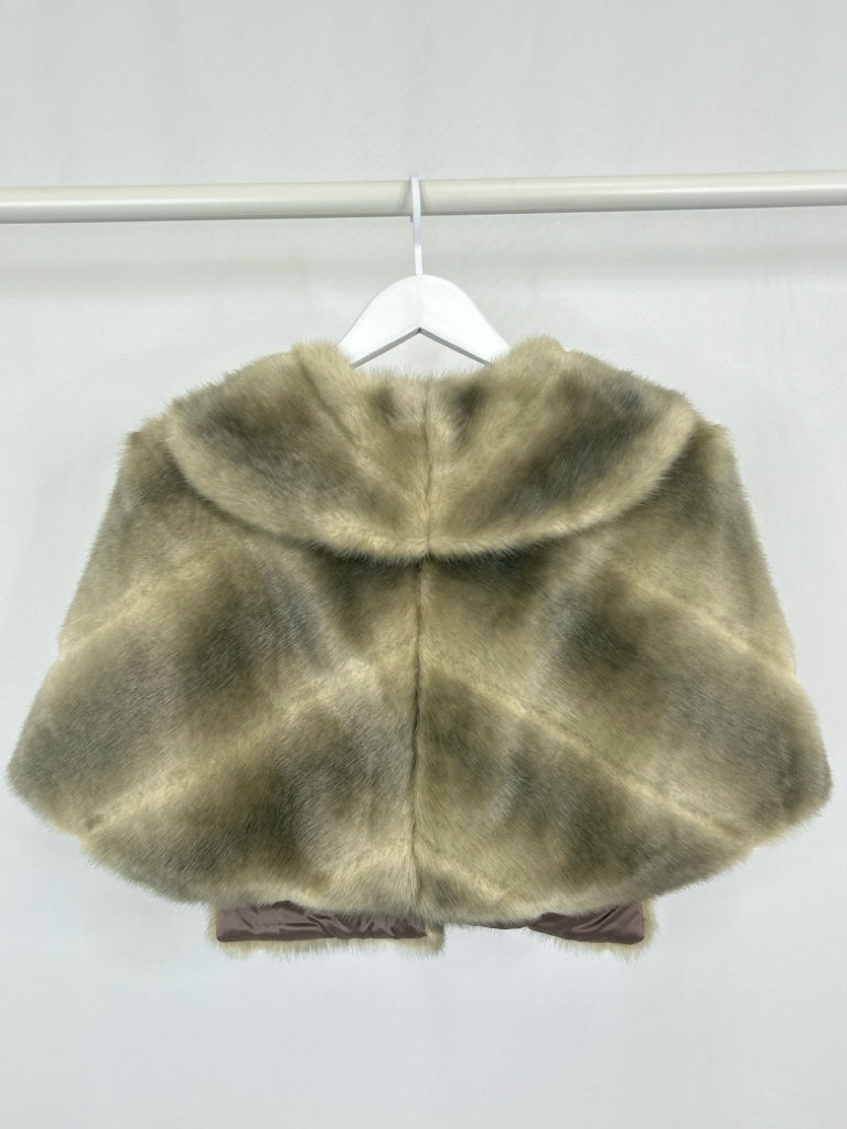 ELIZA J Women Size S Blonde Fur Cape