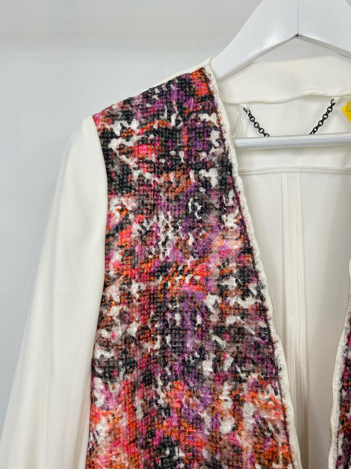 ELIE TAHARI Size 14 IVORY PRINT Women Blazer