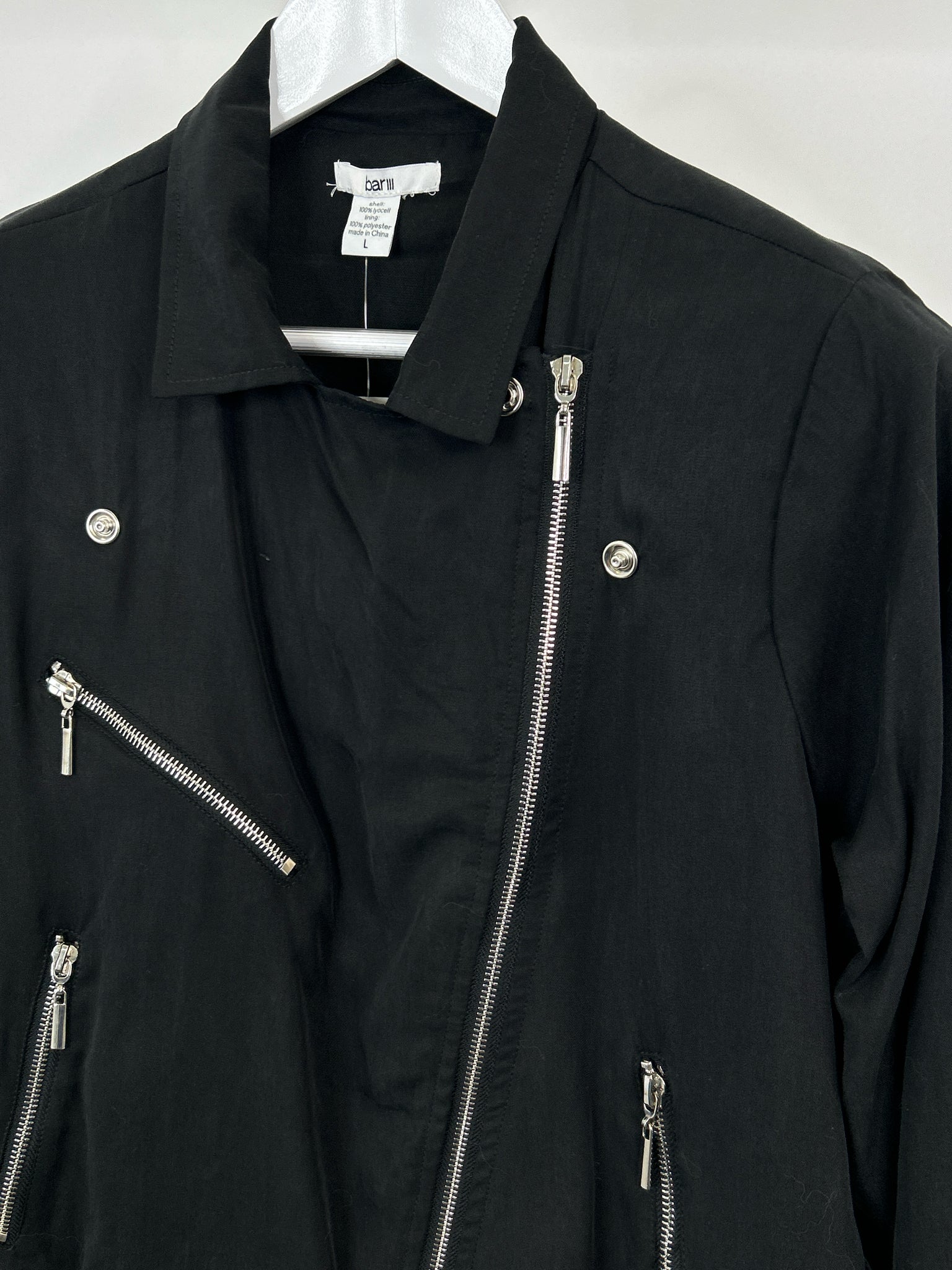 Bar III Size L Black Women Jacket