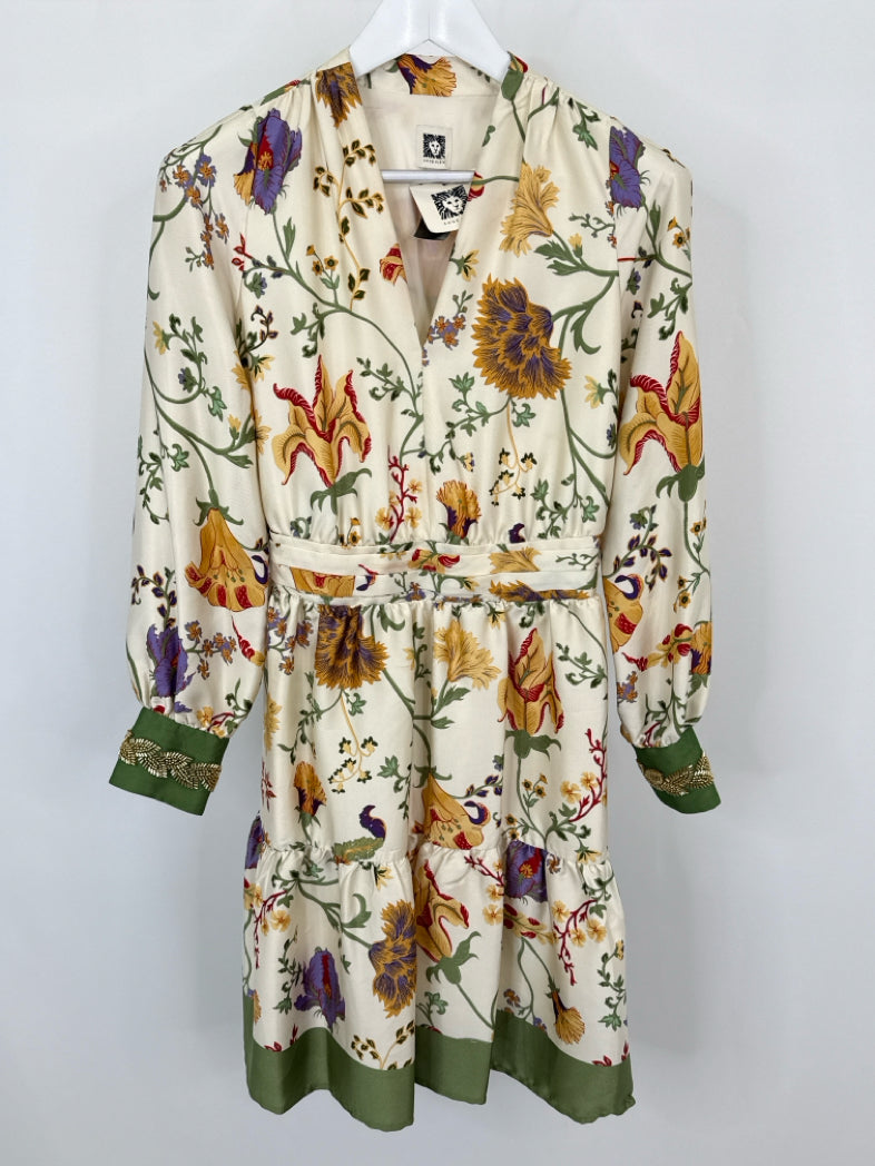 ANNE KLEIN Size S IVORY FLORAL Women Dress