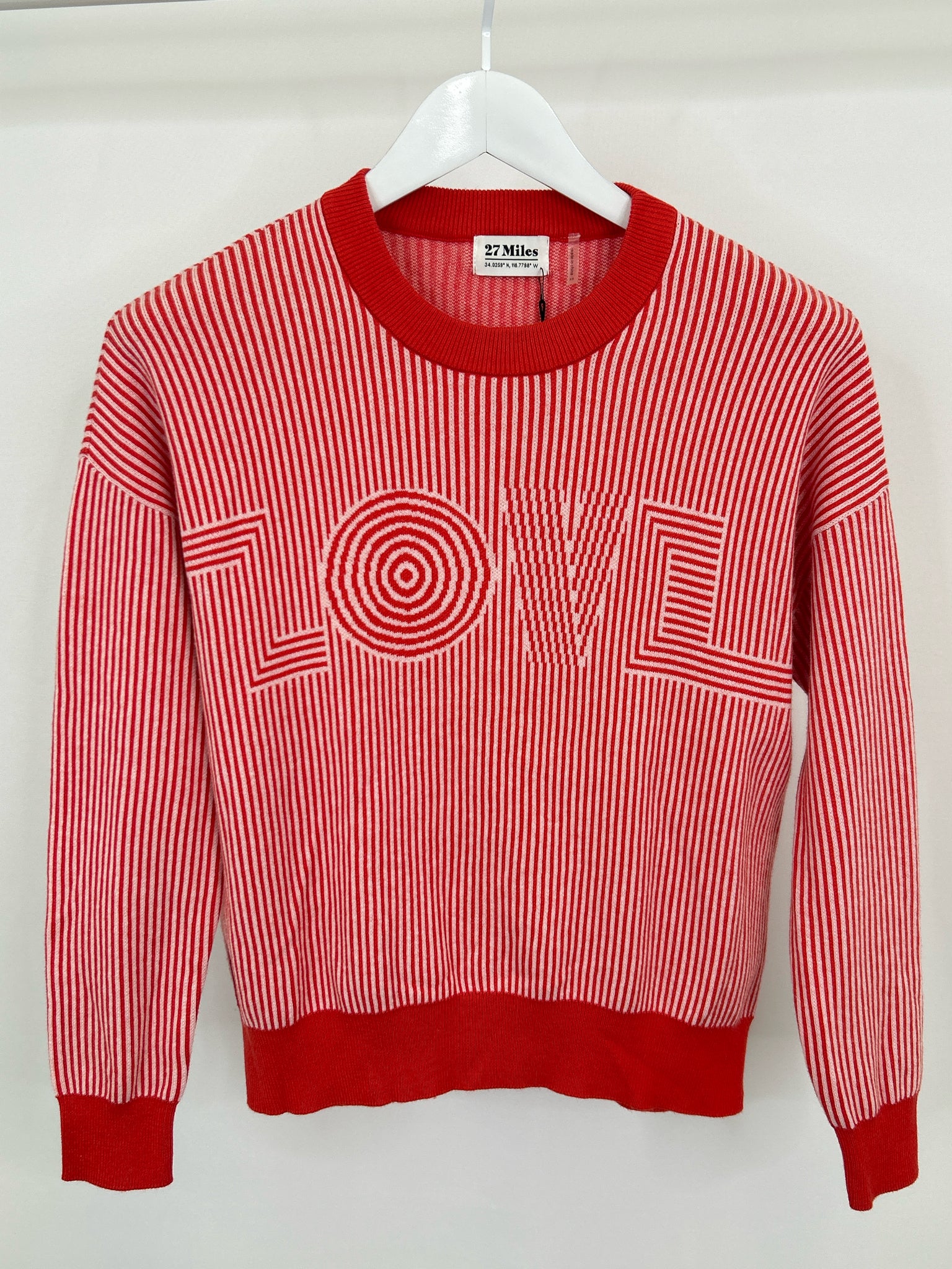 27 MILES Size XS red & white Women Sweater