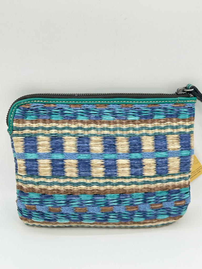 PATRICIA NASH BLUE AND BEIGE Wristlet