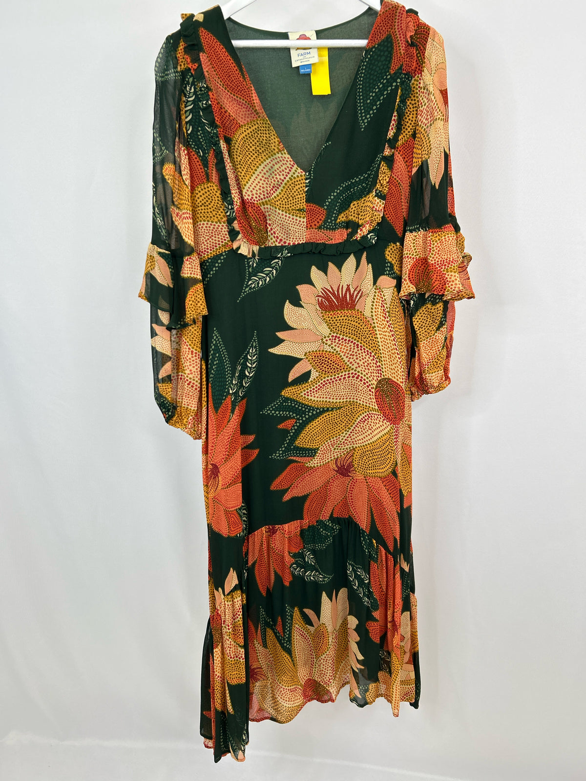 FARM RIO Size L Green and orange Women Dress