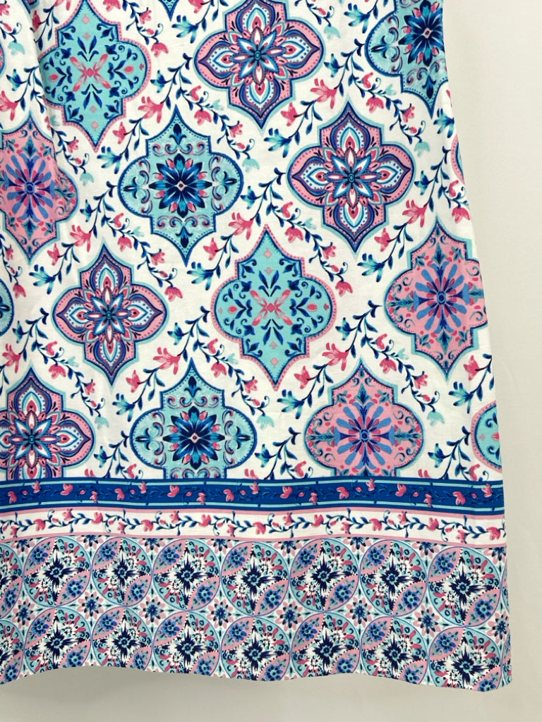 JESSICA HOWARD Size 14 BLUE & WHITE Women's Dress