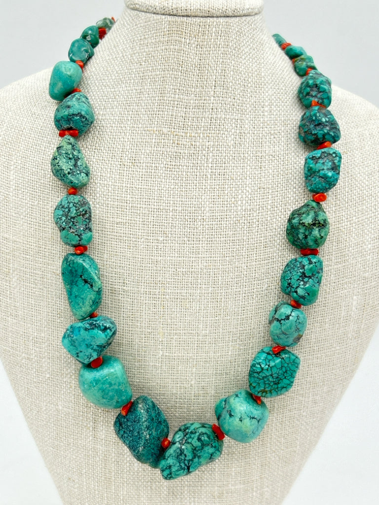 Sterling Silver & Turquoise Statement Necklace