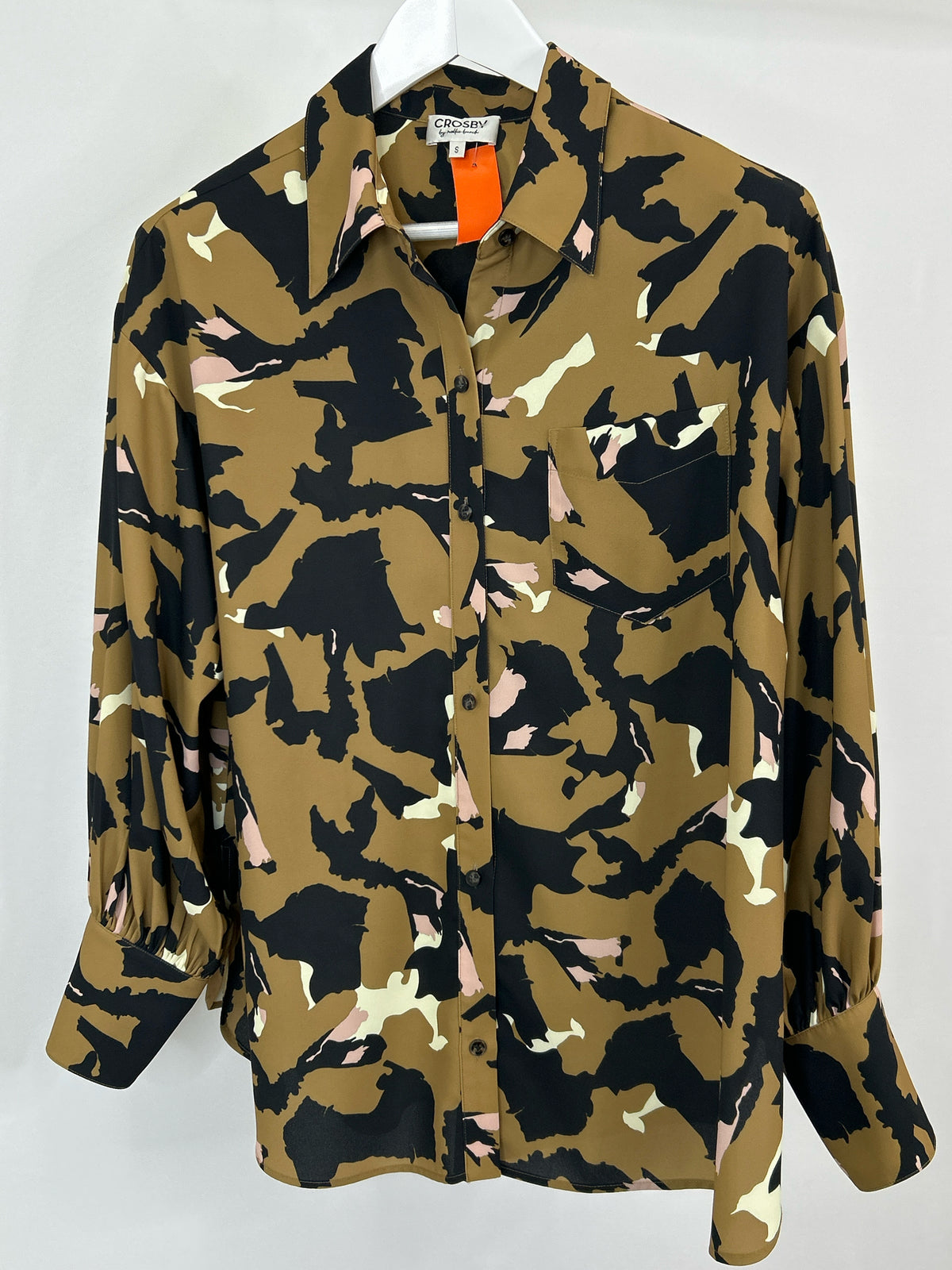 Crosby by Mollie Burch Size S Brown Print Women Blouse
