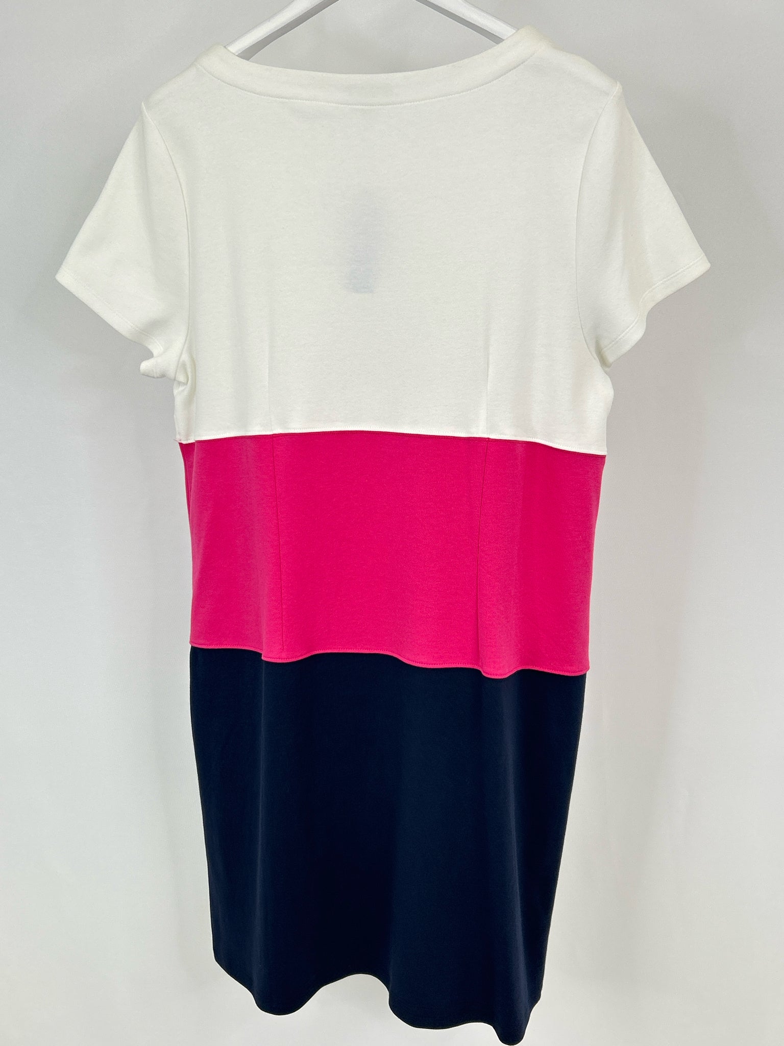 TALBOTS Size XLP Navy & Pink Print Women's Dress