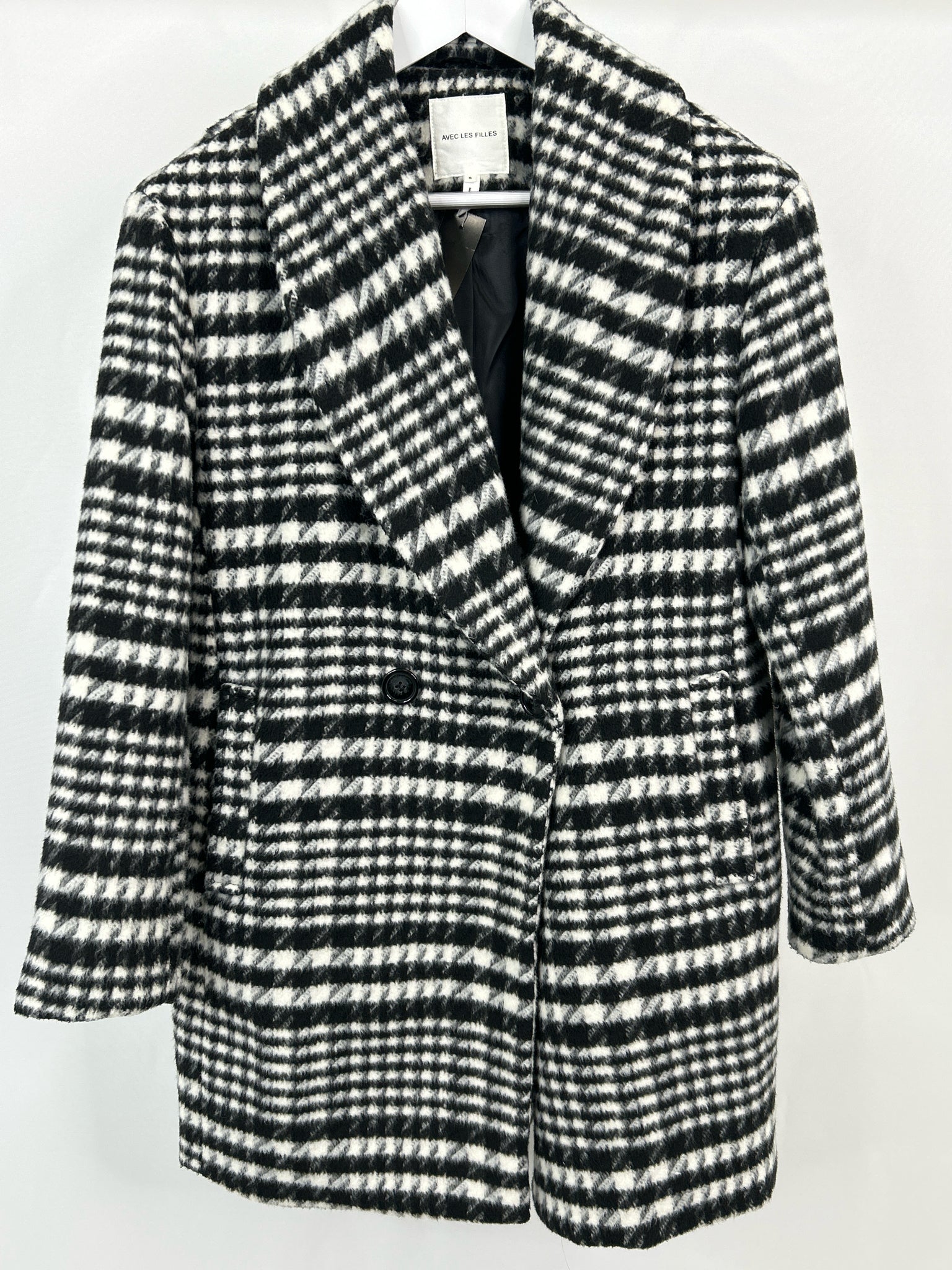 AVEC LES FILLES Size S Black and White Women Coat